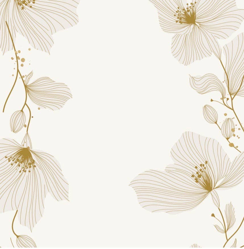 Gold Flower Cocktail Napkin