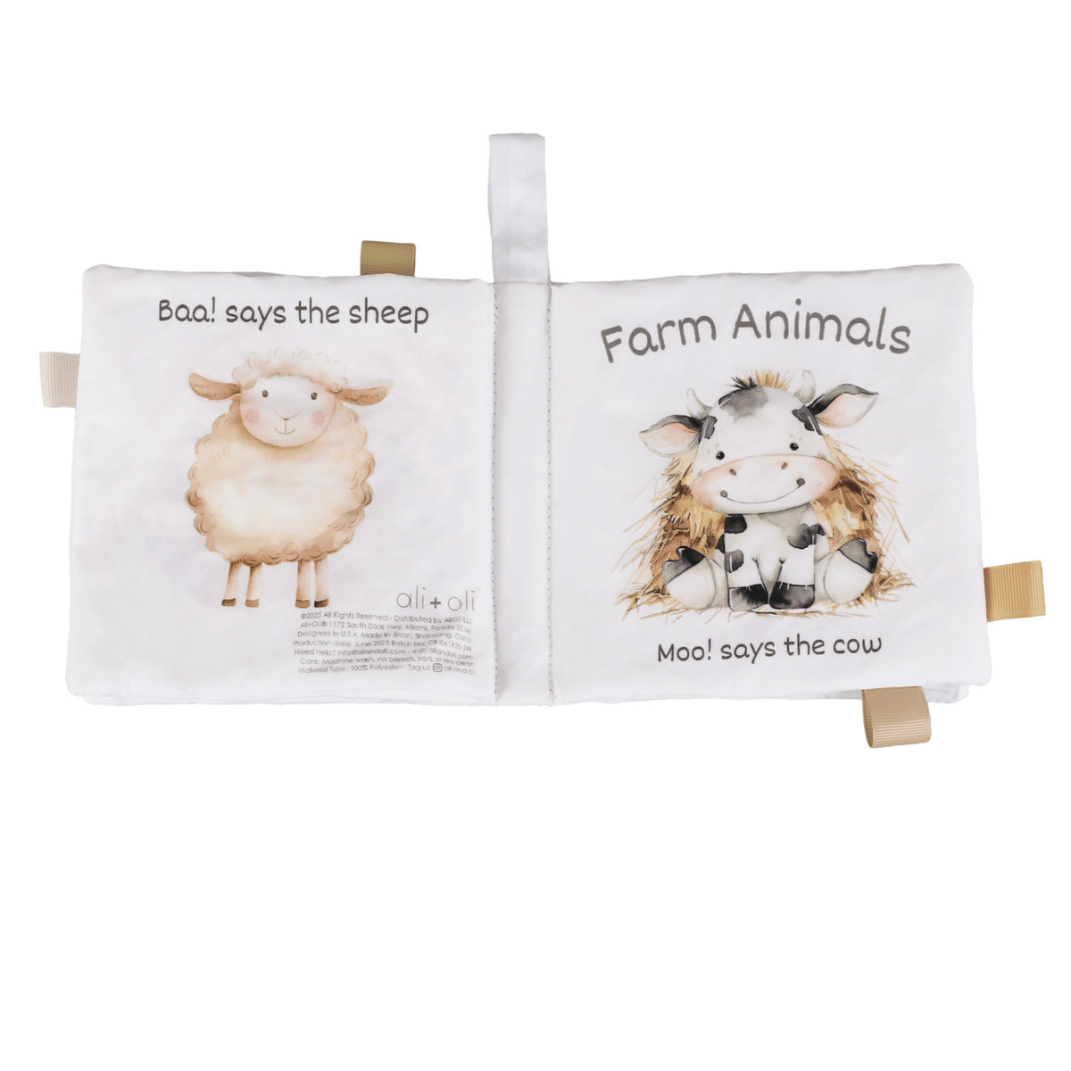 Farm Animals – 10-Page Taggies Soft Crinkle Cloth Baby Book