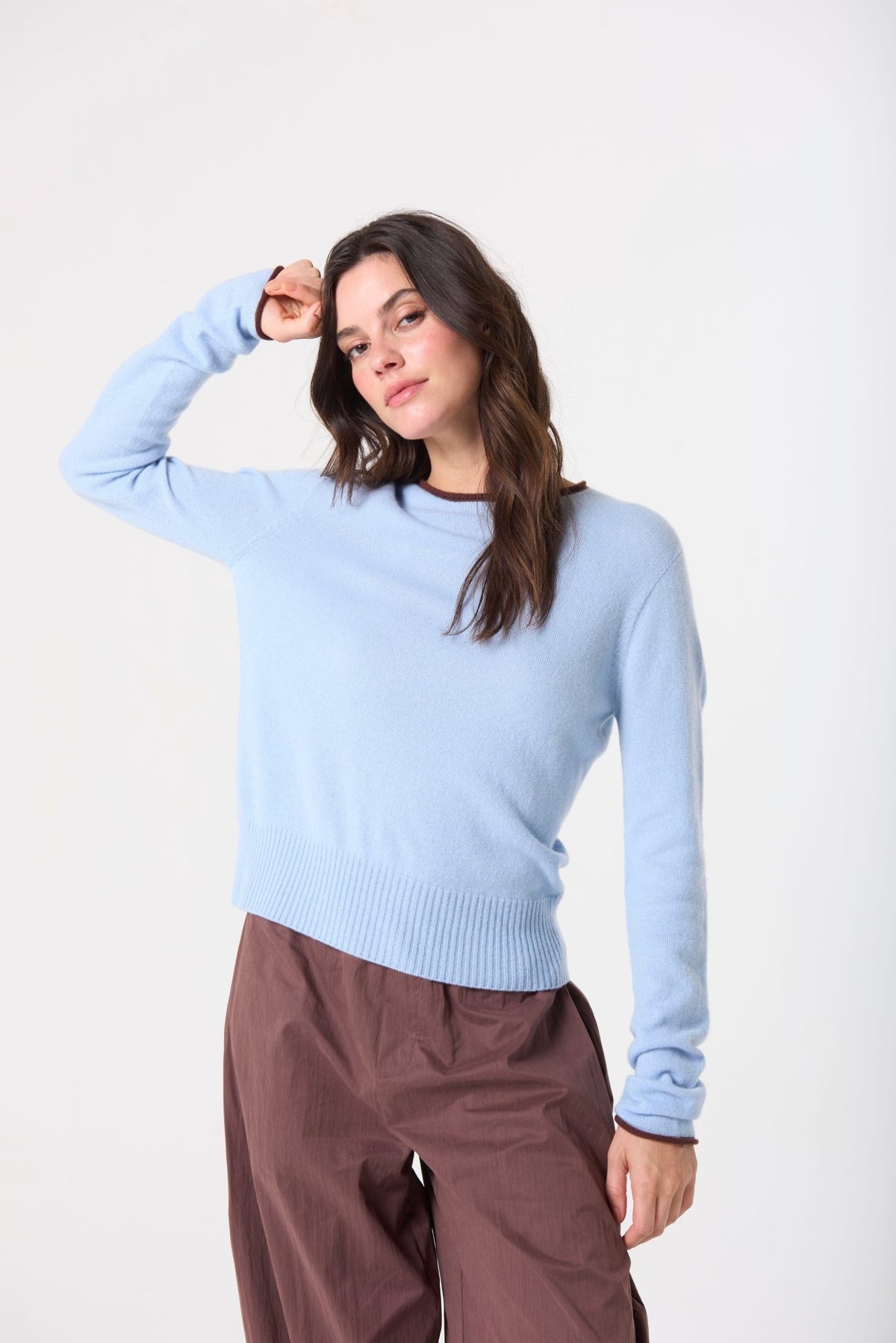 Trish Roll-Edge in Cashmere - Espresso