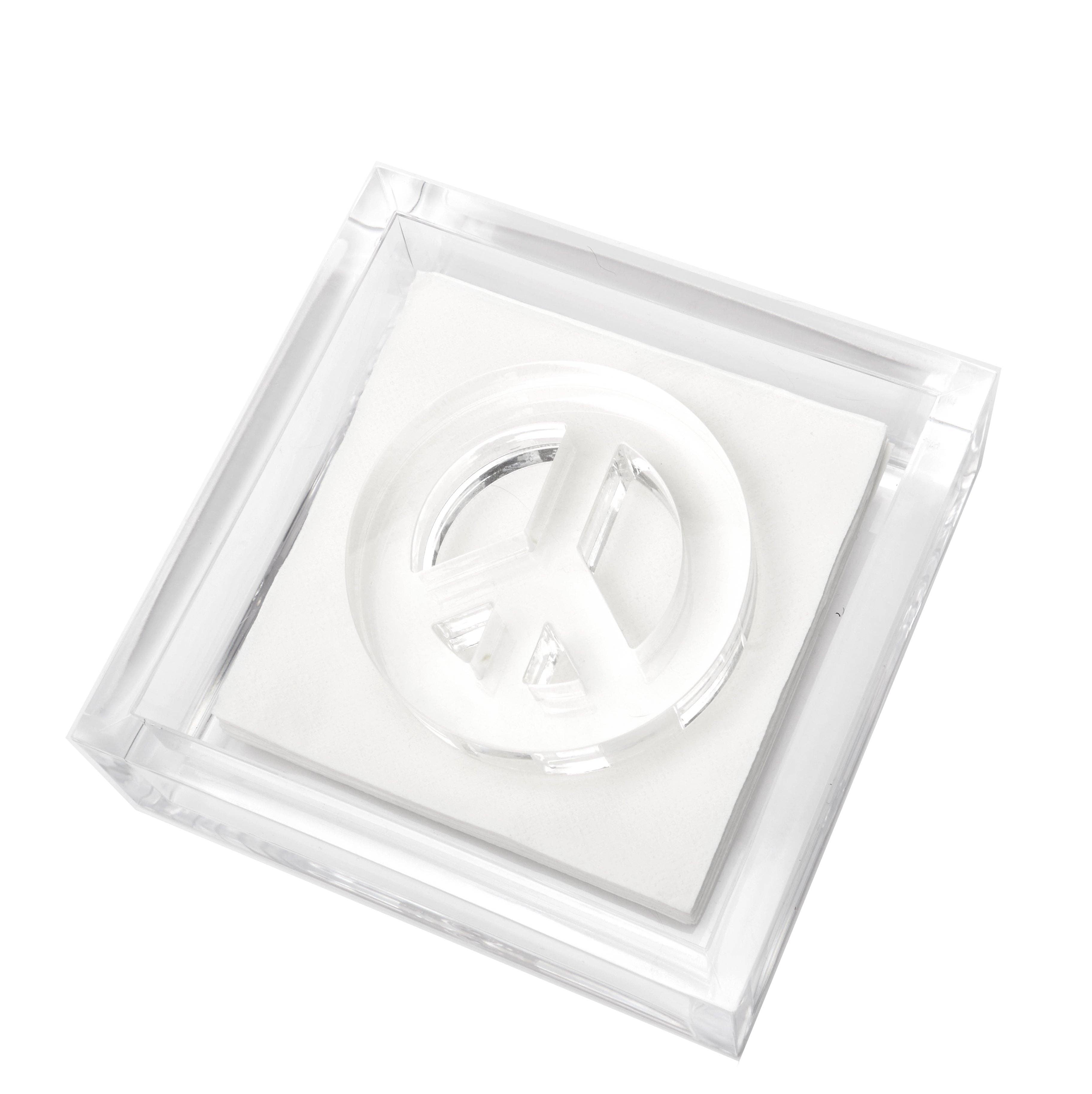COCKTAIL NAPKIN HOLDER - PEACE SIGN