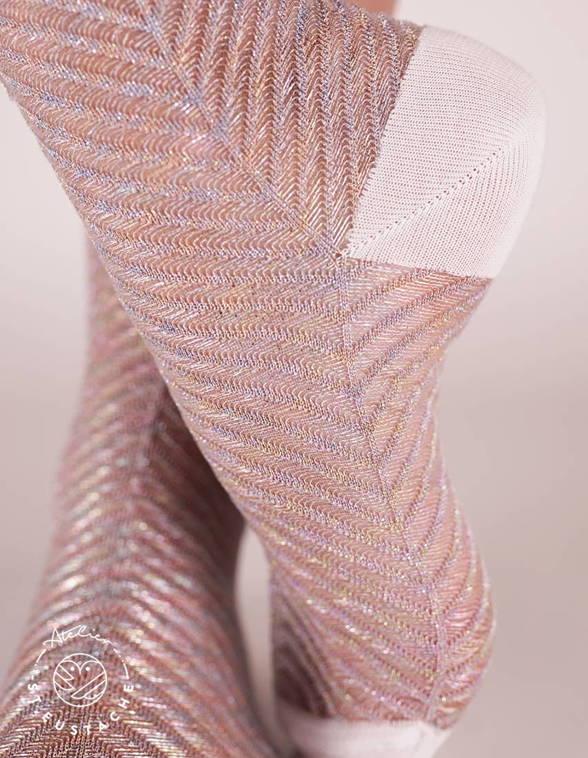 IRIDESCENT FIR • Shiny transparent women's socks