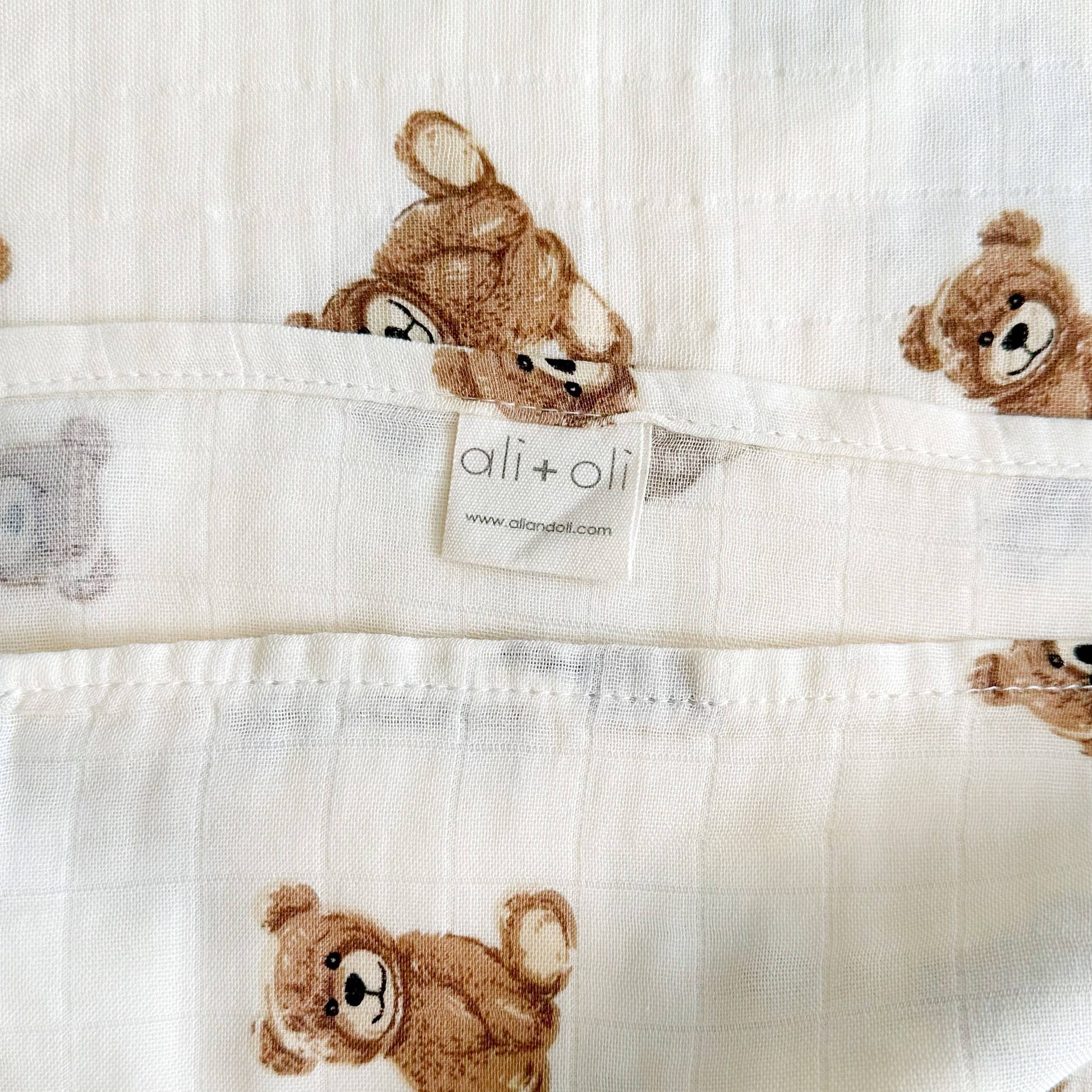 Teddy Bear Bamboo Muslin Swaddle
