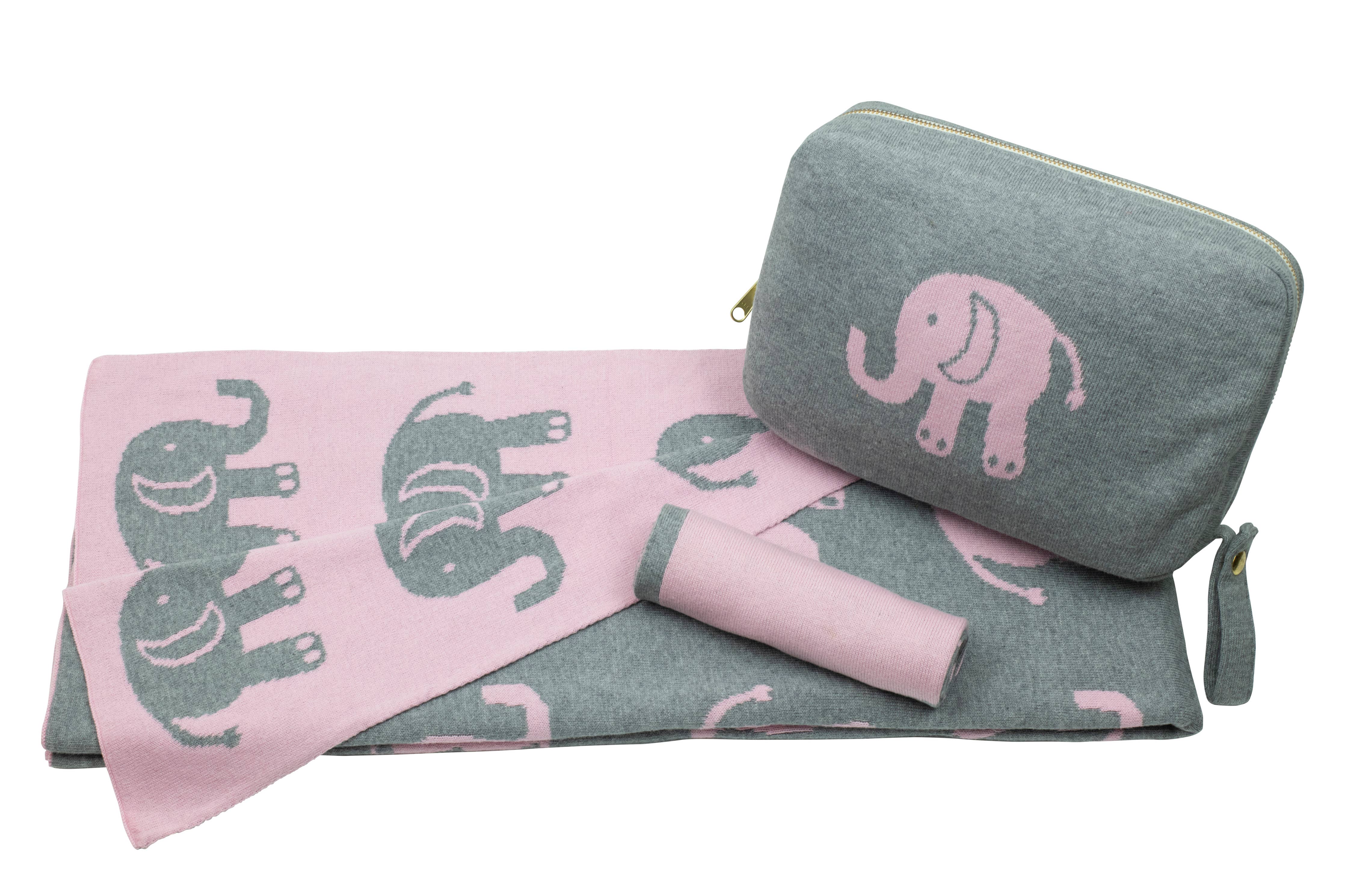 Elephant Love - Pink/Grey