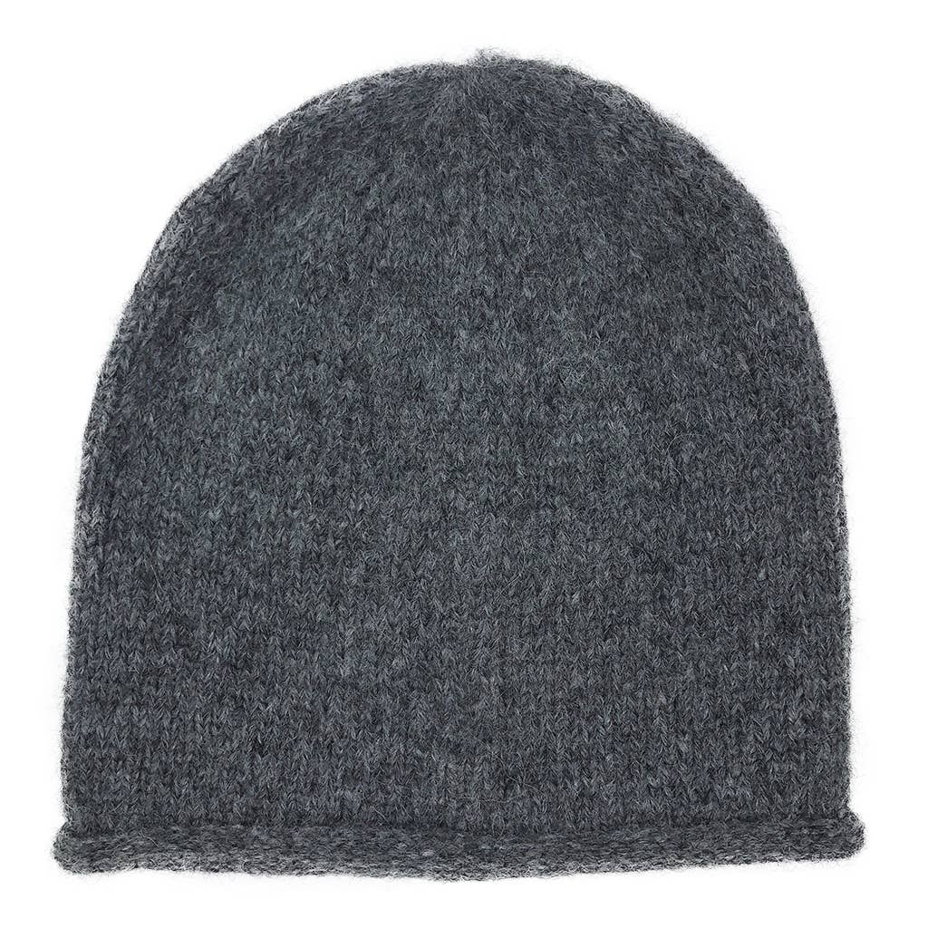 Charcoal Essential Knit Alpaca Beanie Hat