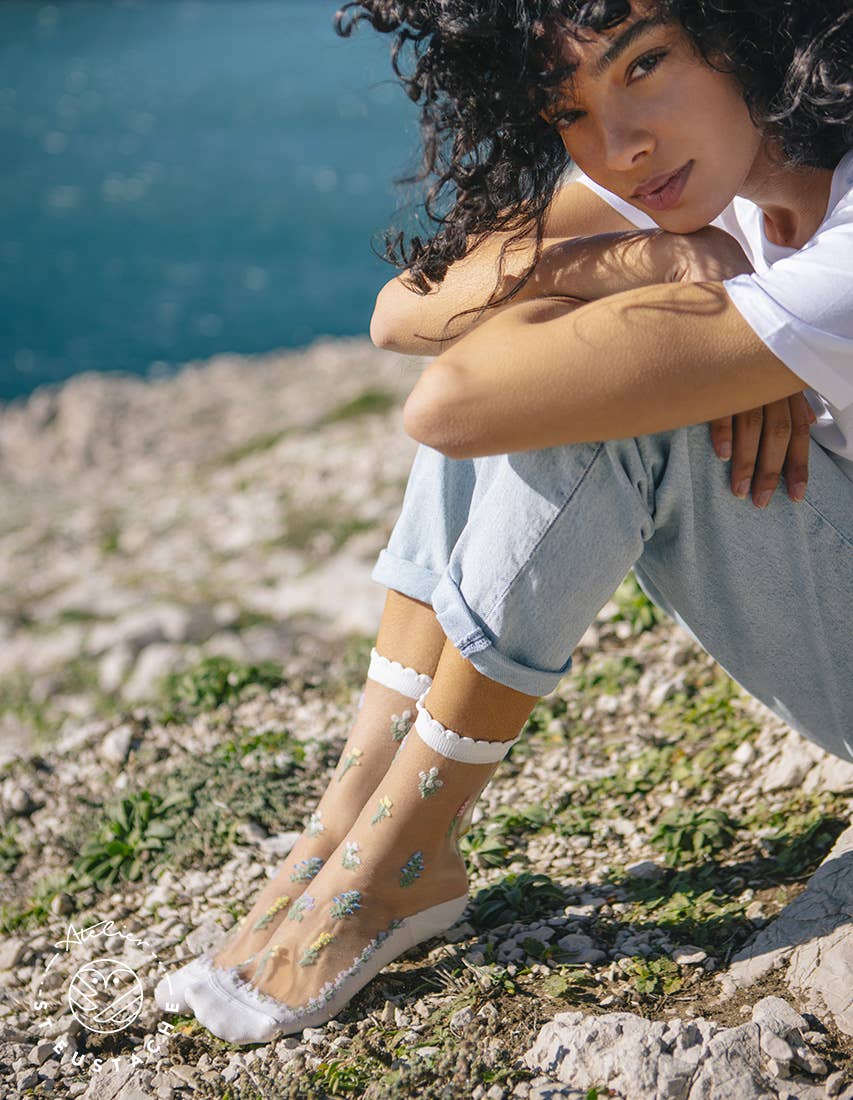 FLEURS DES CHAMPS • Floral transparent socks
