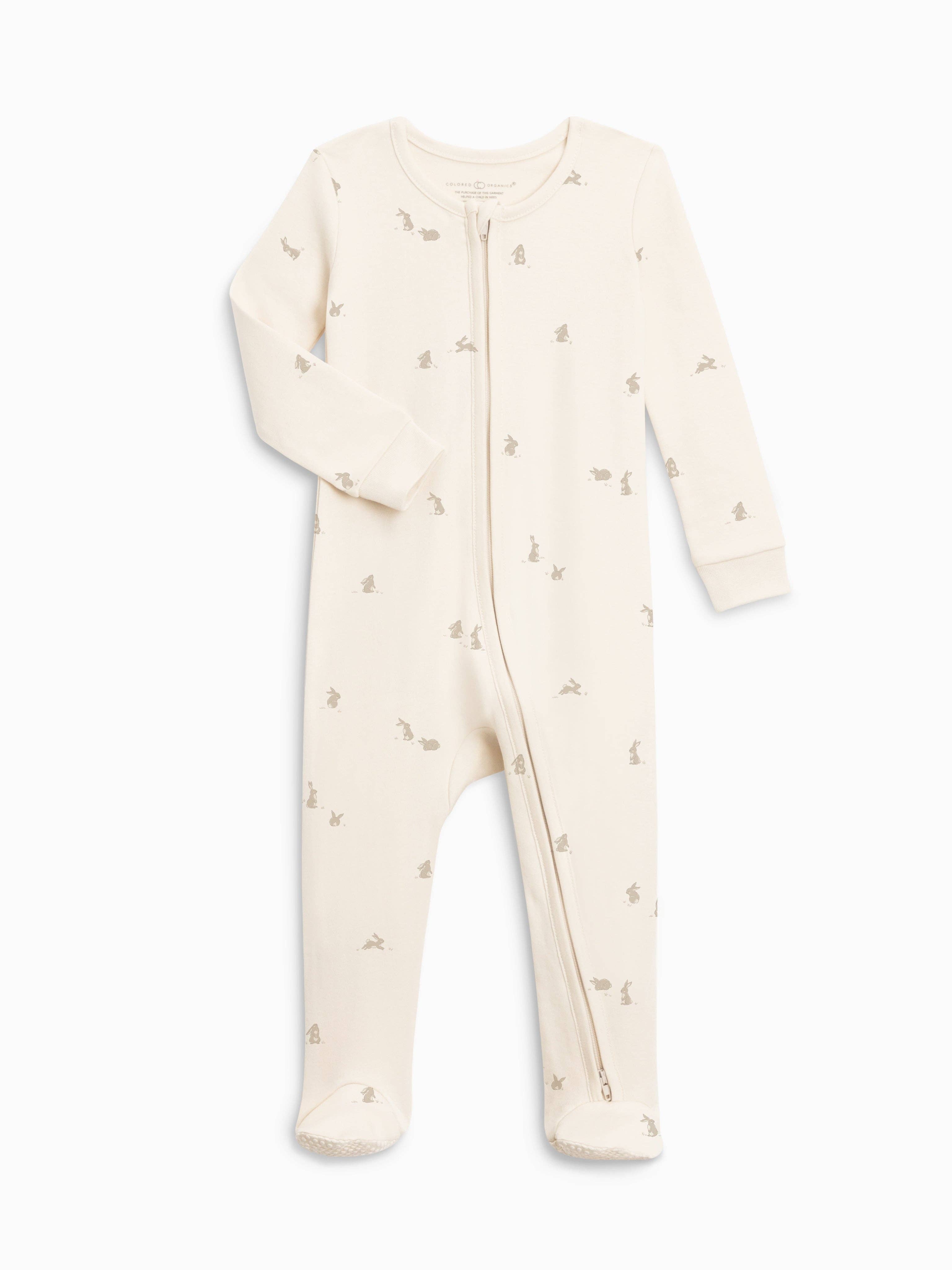 Peyton Zipper Sleeper - Bunny / Oat + Clay