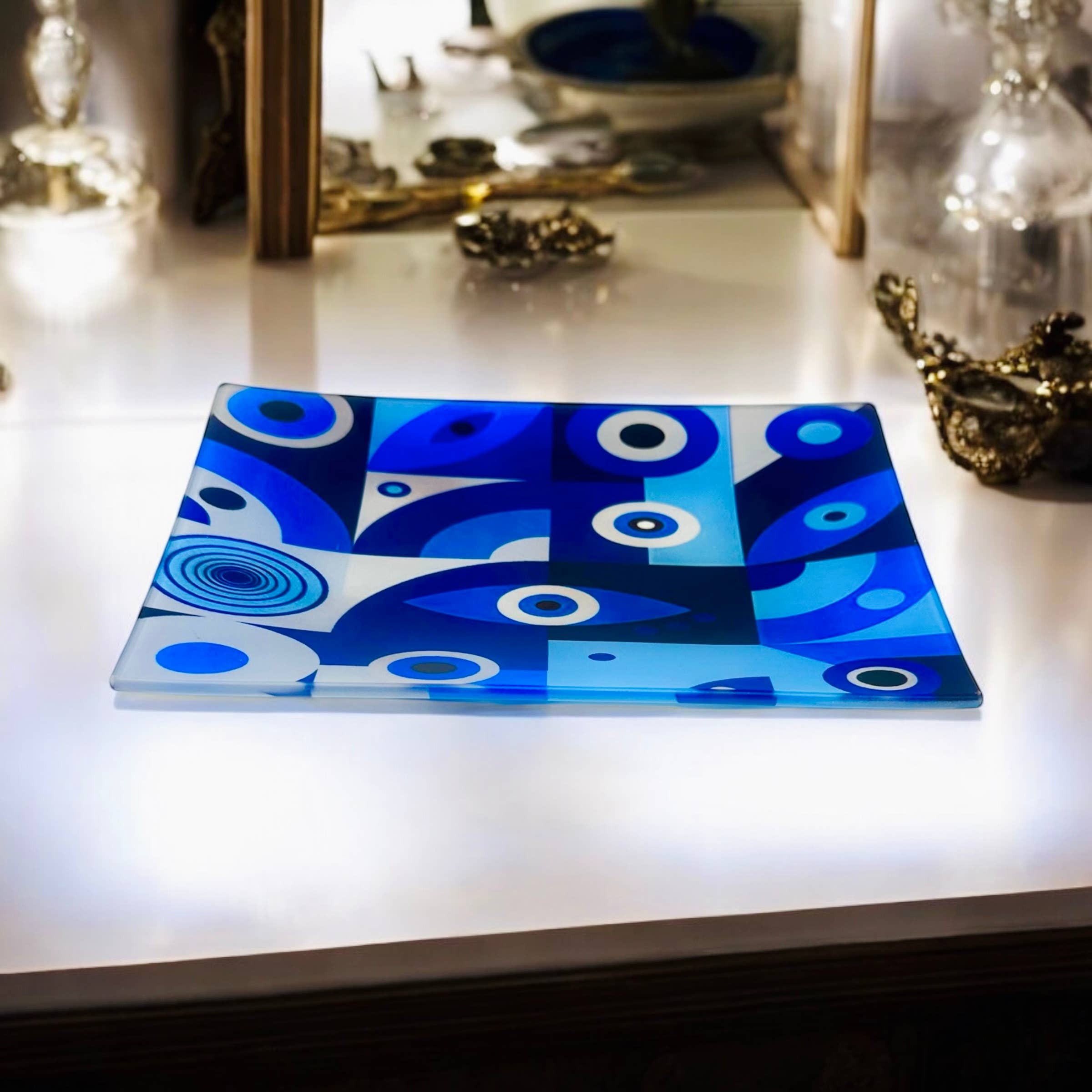 Evil Eye Blues Trinket Tray Catchall     