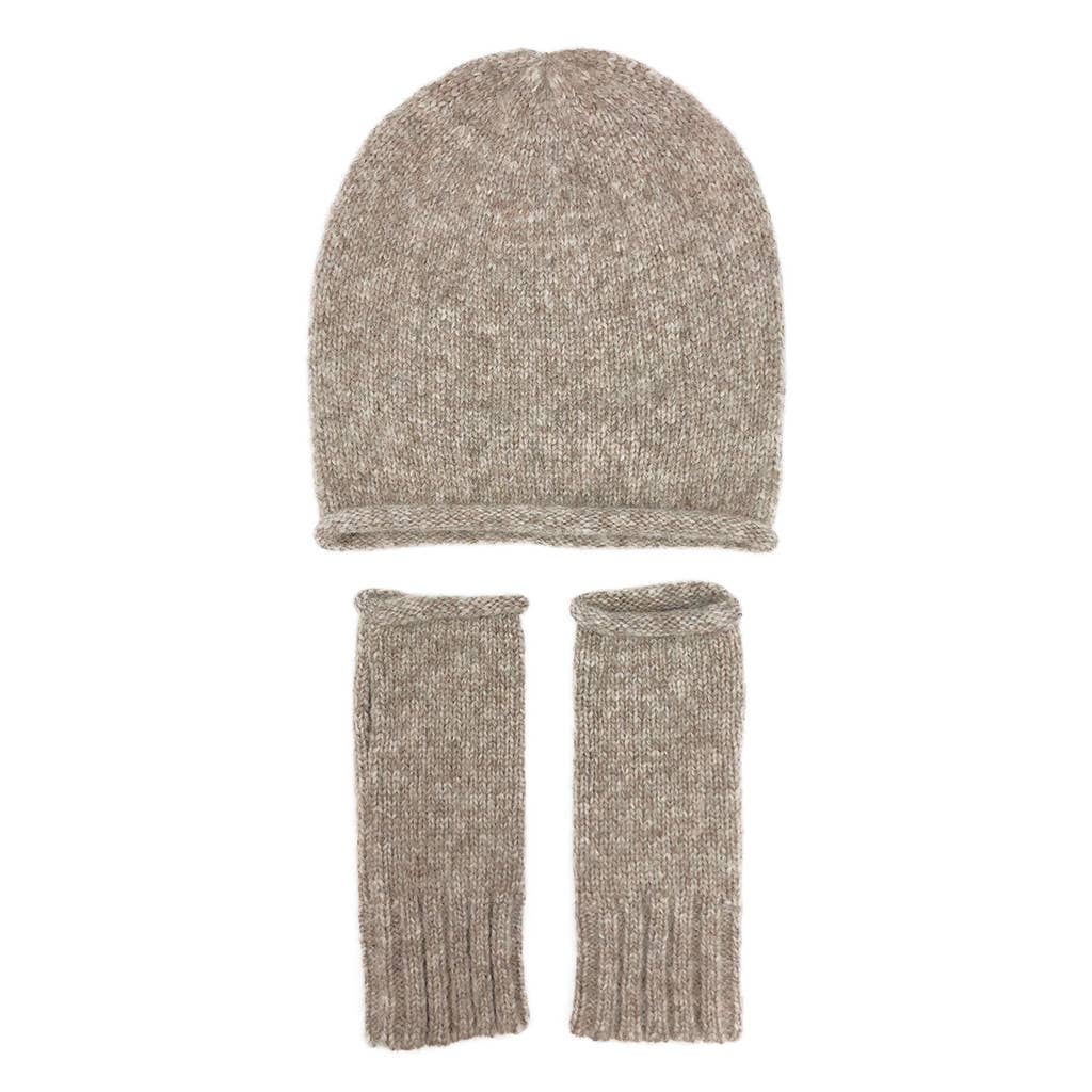 Beige Essential Knit Alpaca Beanie Hat
