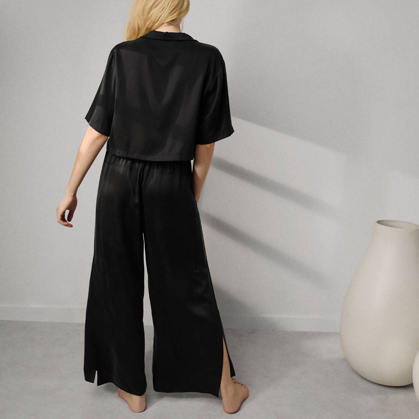 Washable Silk High Rise Pant Set