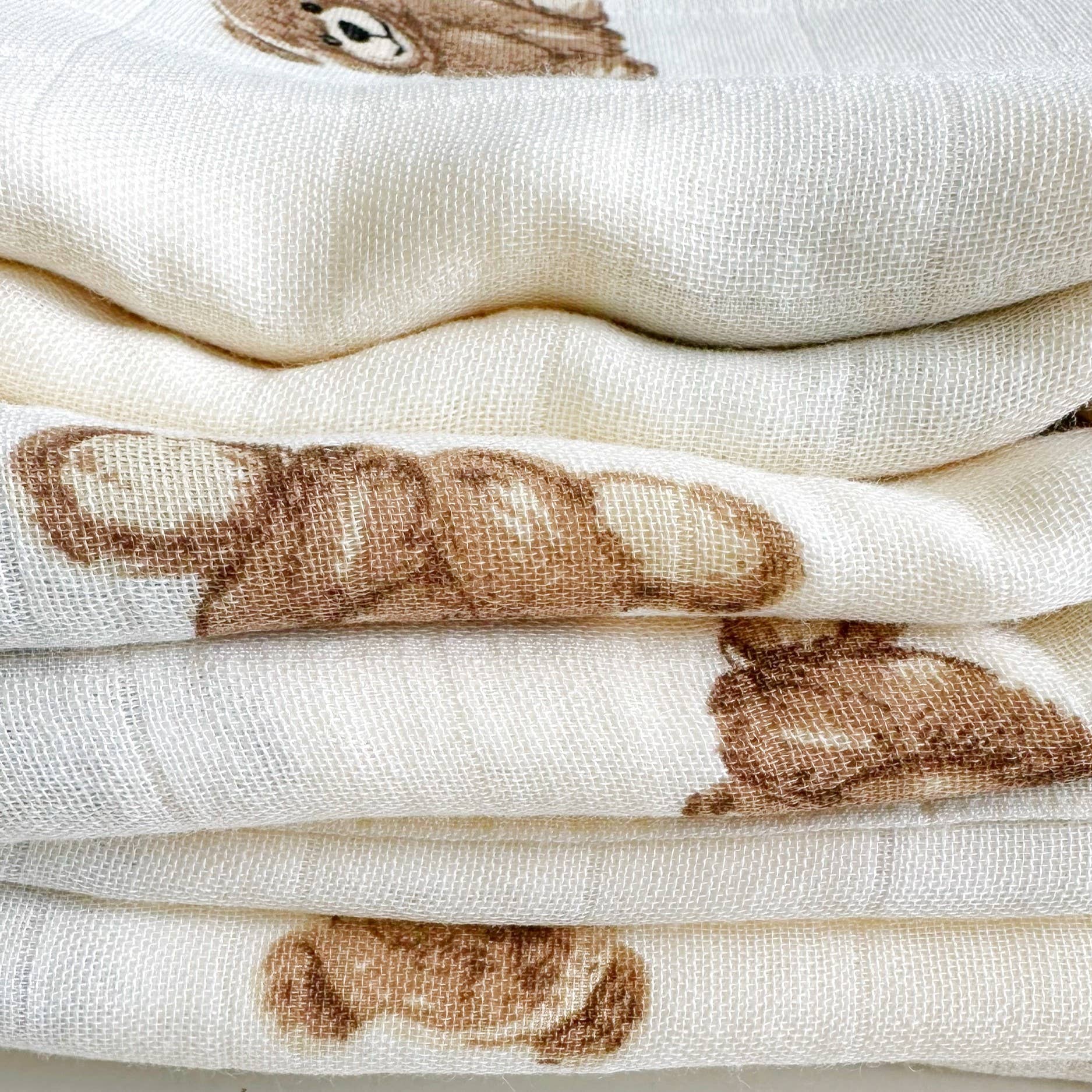Teddy Bear Bamboo Muslin Swaddle