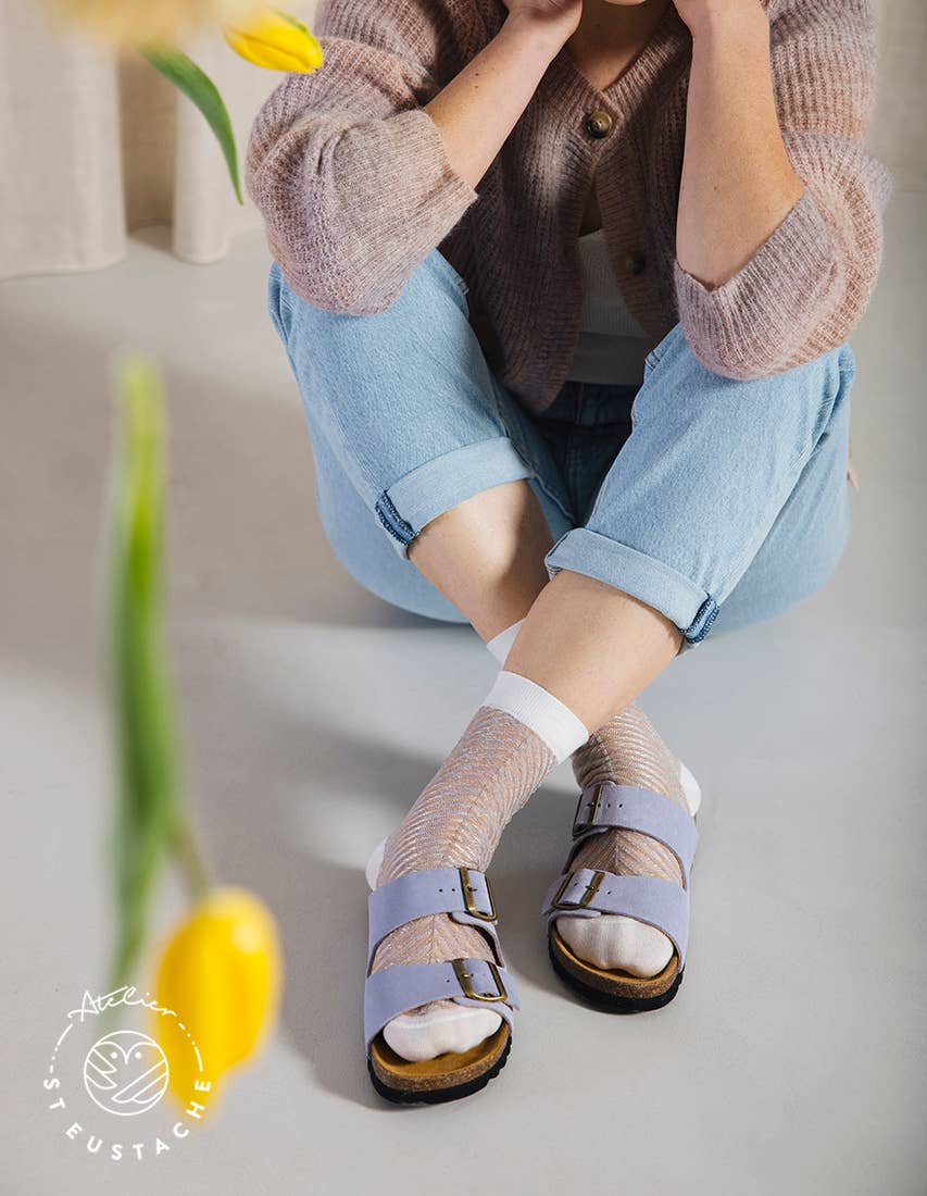 IRIDESCENT FIR • Shiny transparent women's socks