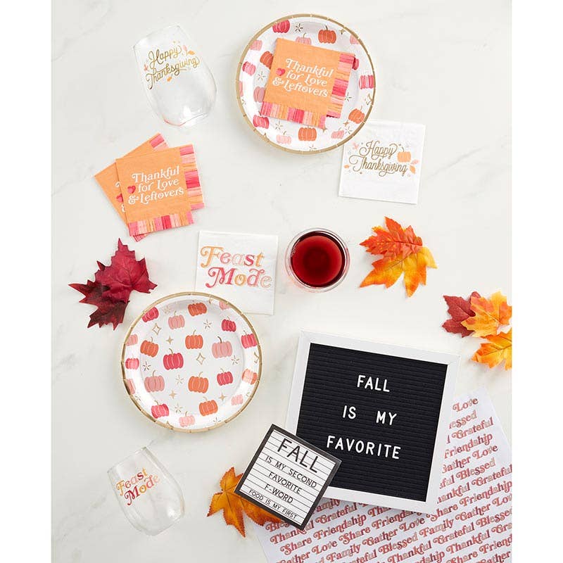 Foil Beverage Napkins - Happy Thanksgiving