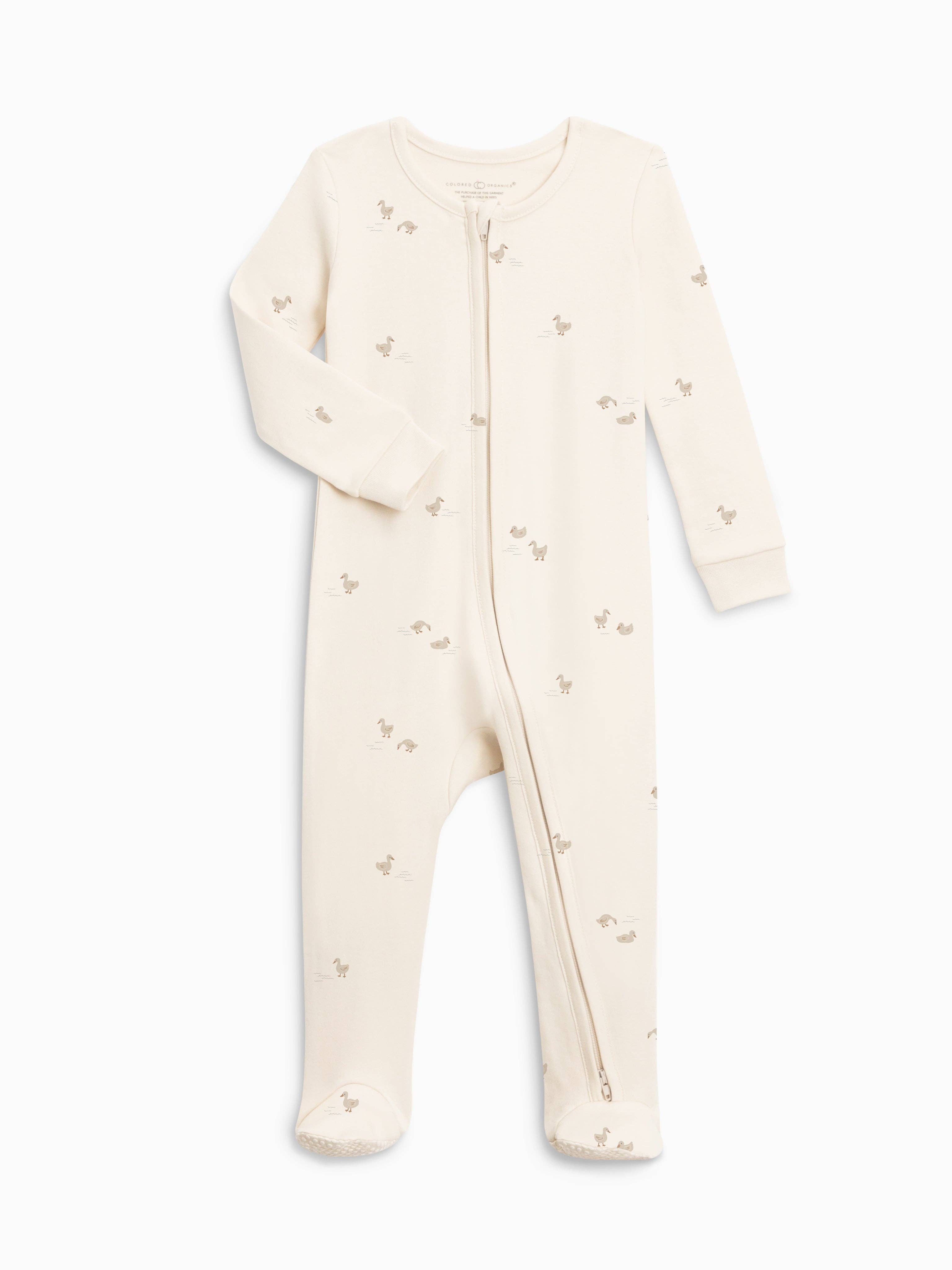 Peyton Zipper Sleeper - Duck / Oat + Chai