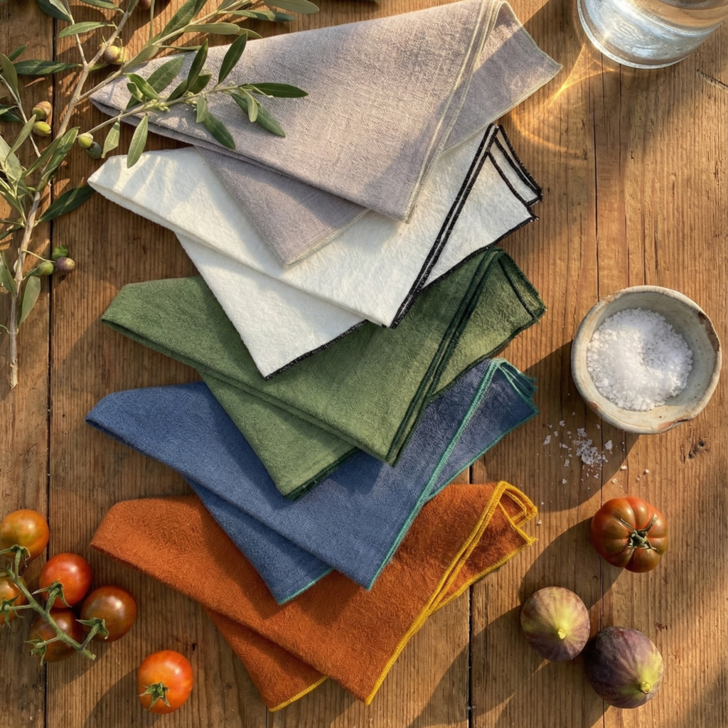 Thieffry Contrast Trim Napkin, Bisque