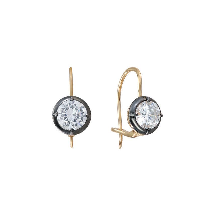 Georgian cut latch back earrings