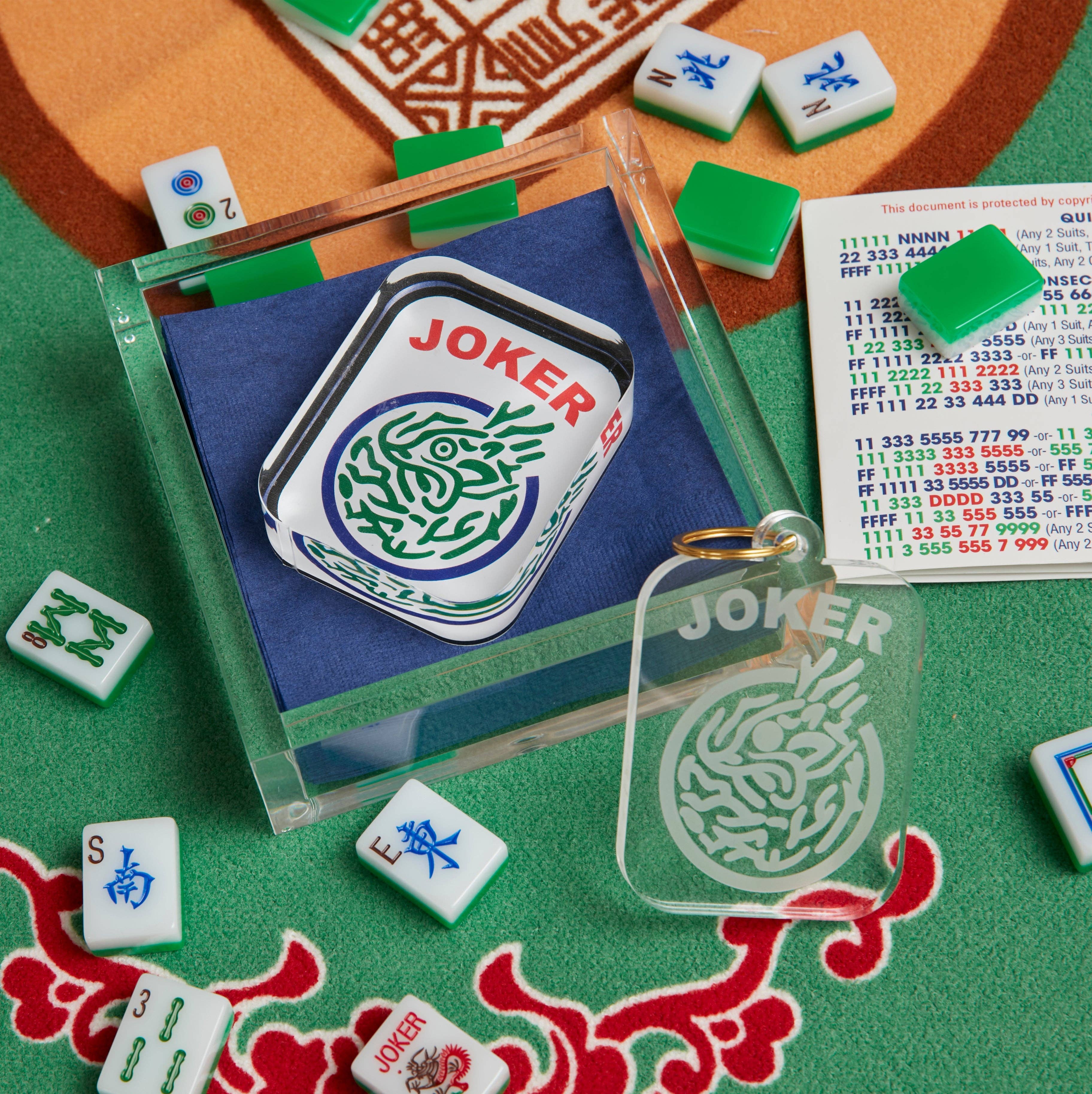 COCKTAIL NAPKIN HOLDER - MAHJONG