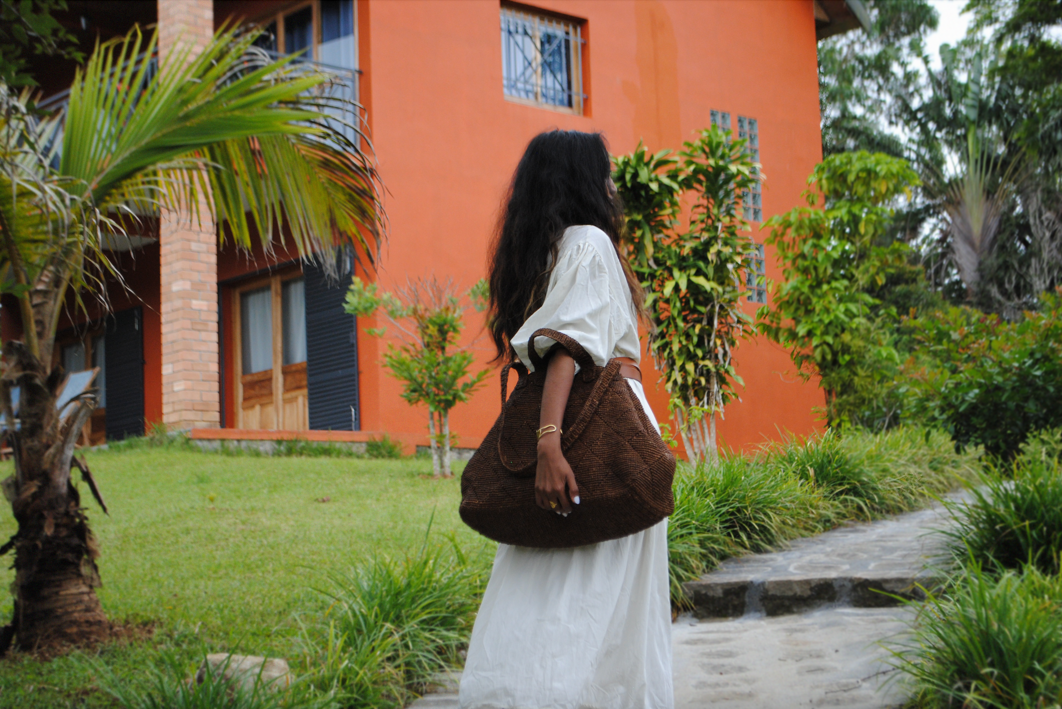 Bossy heritage large bag, in natural raffia