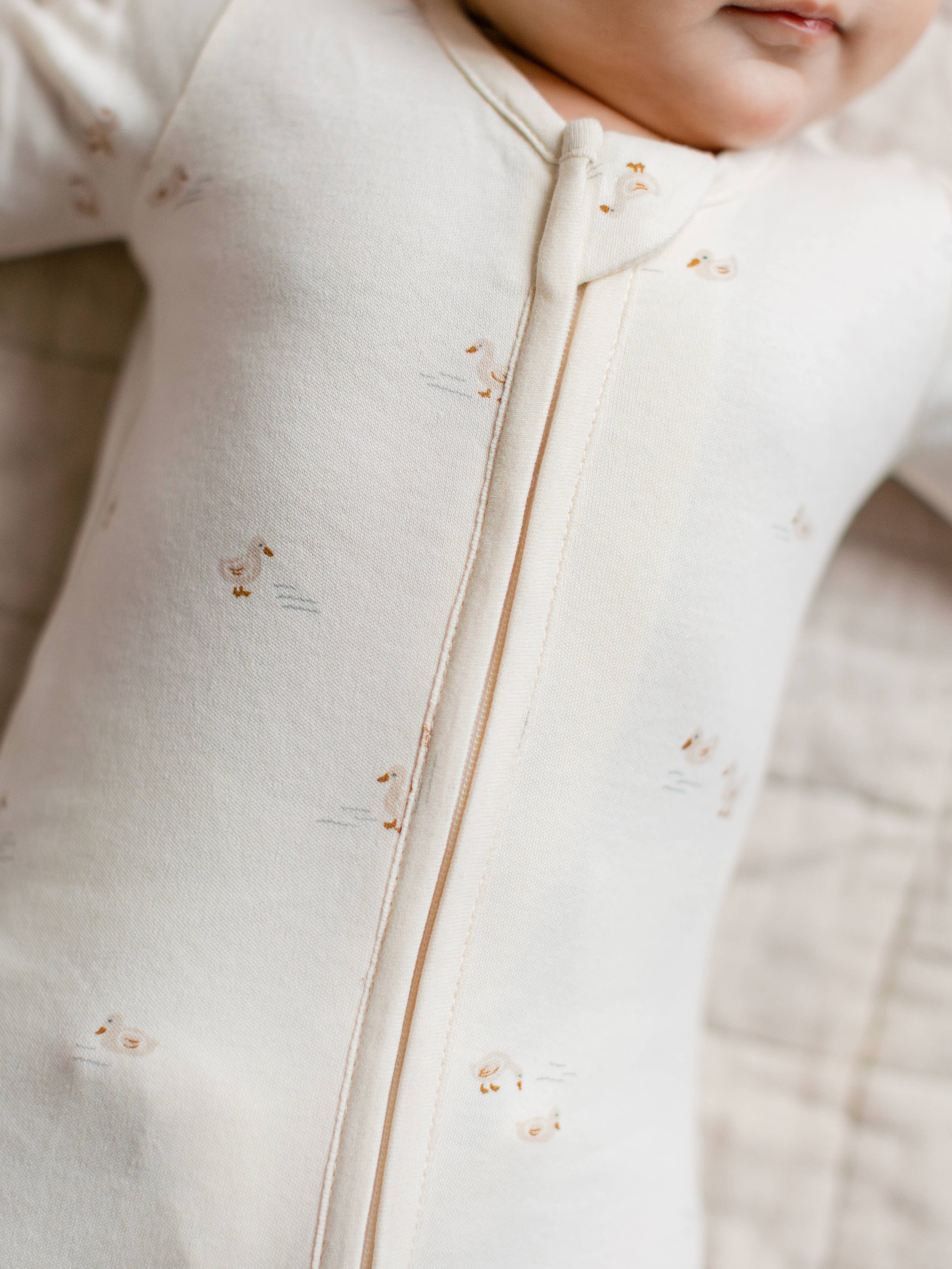 Peyton Zipper Sleeper - Duck / Oat + Chai