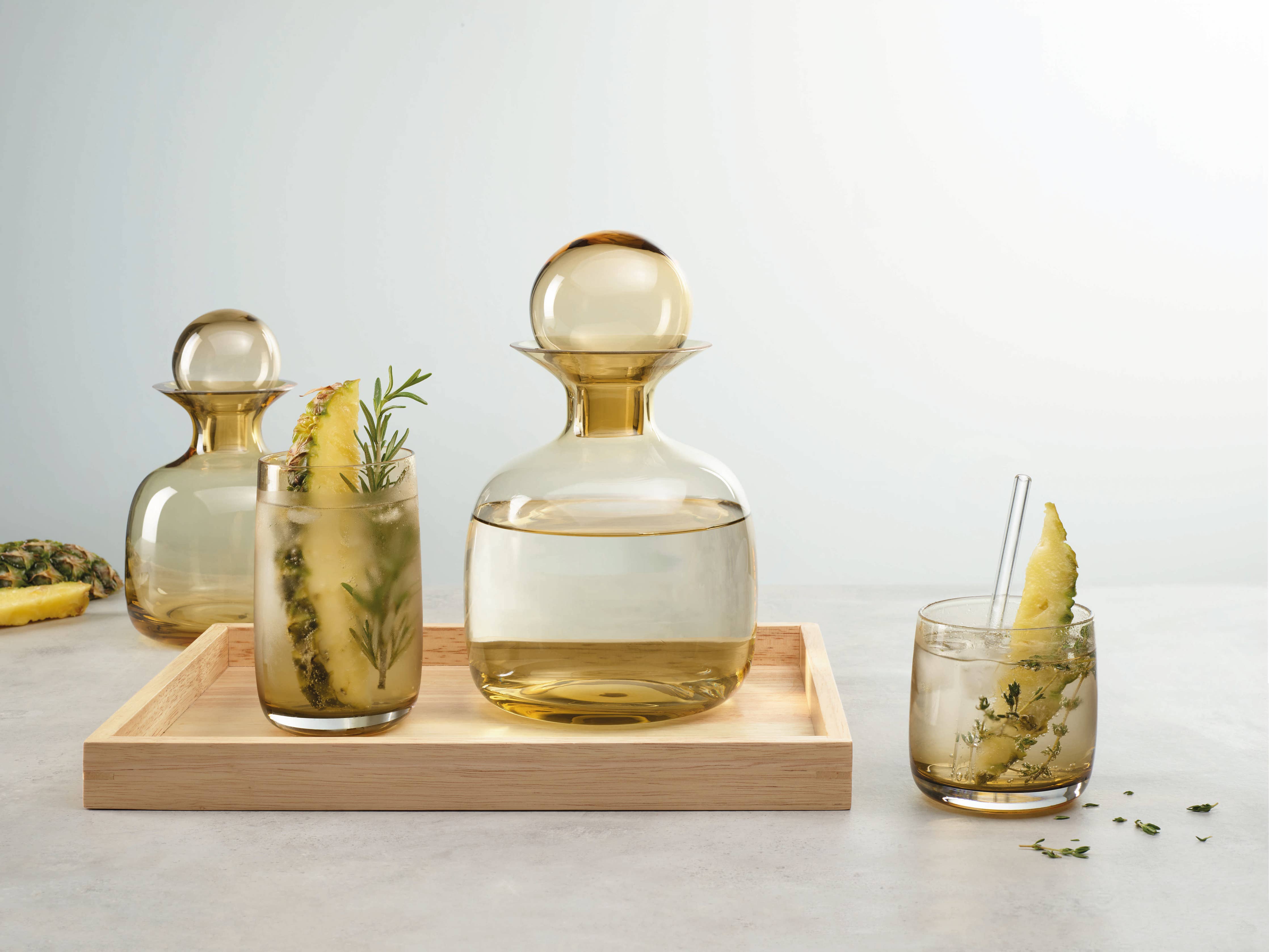 SARABI Blown Glass Carafes Square w/Gift Pack*2-3MO LeadTime