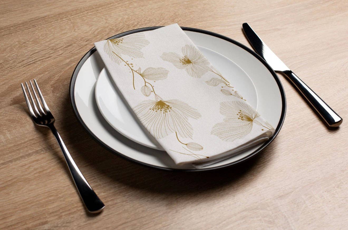 Gold Flower - Printed Guest Towel