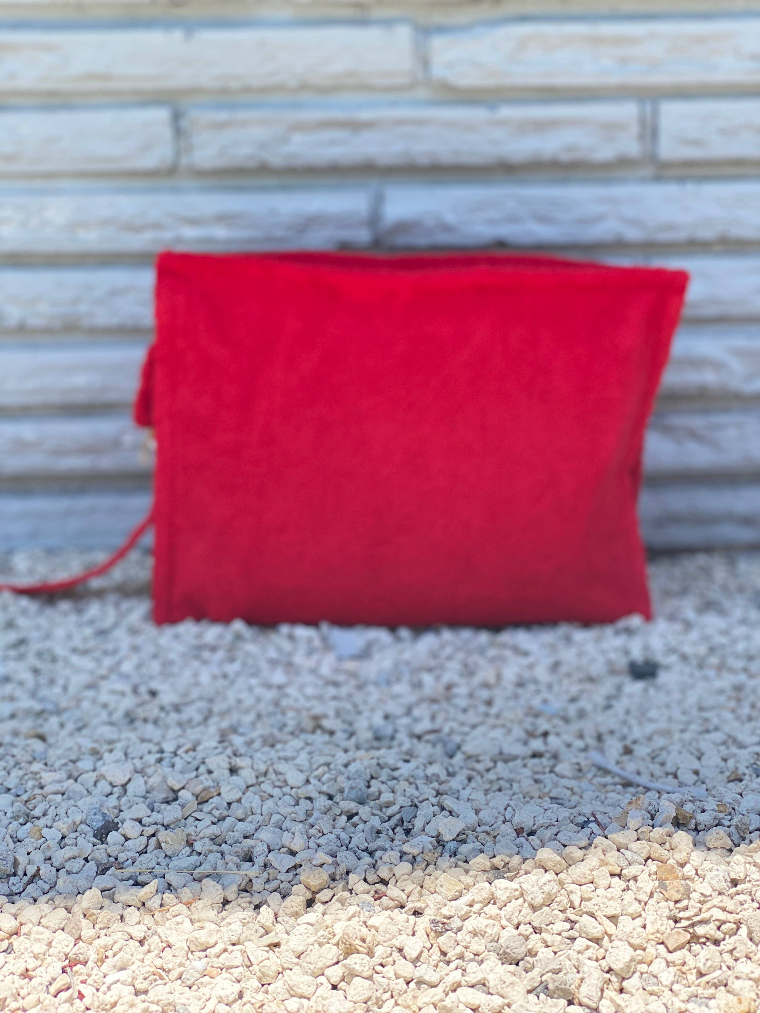 Large Terry Pouch Plastic Lined