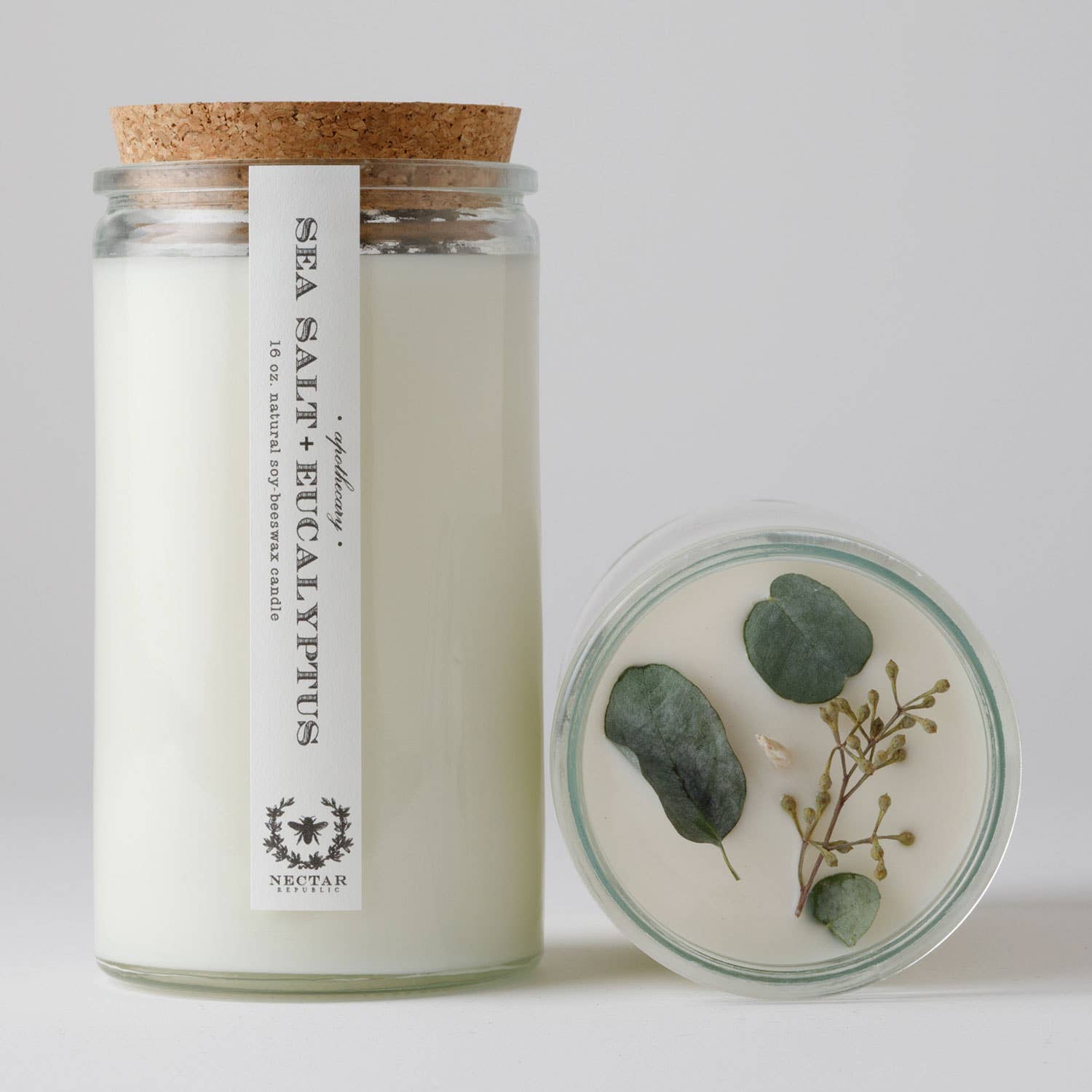 Sea Salt + Eucalyptus Apothecary Candle | summer garden