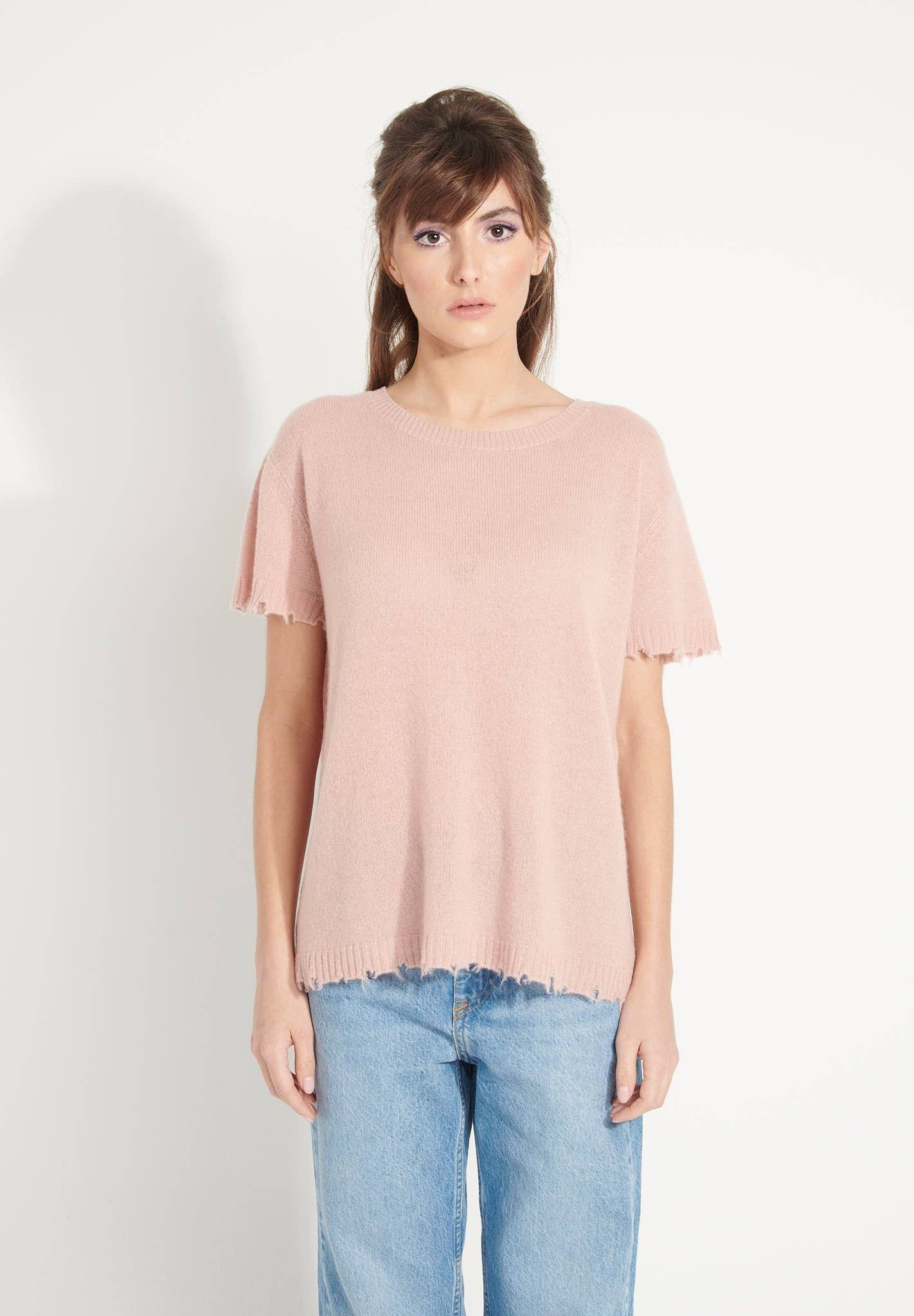 Round Neck Cashmere T-Shirt