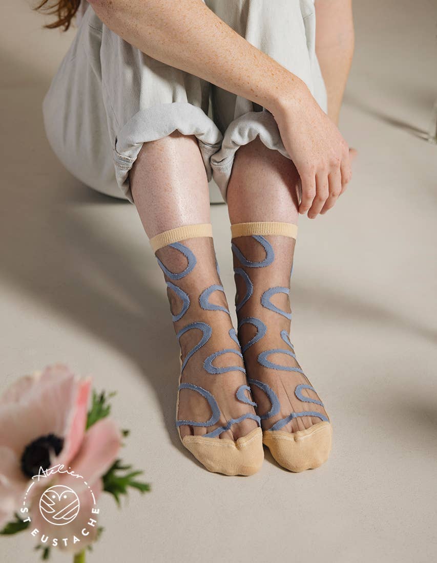 COLORADO RIVER BLUE • Curved transparent socks