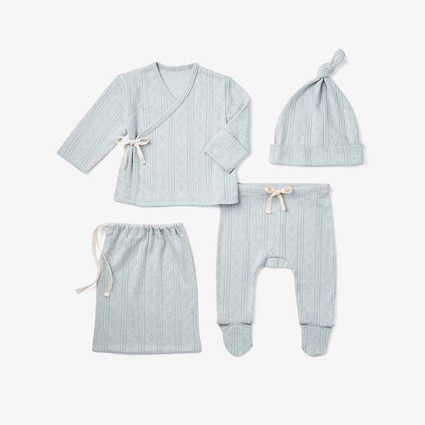 Organic Cotton Pointelle Layette Set
