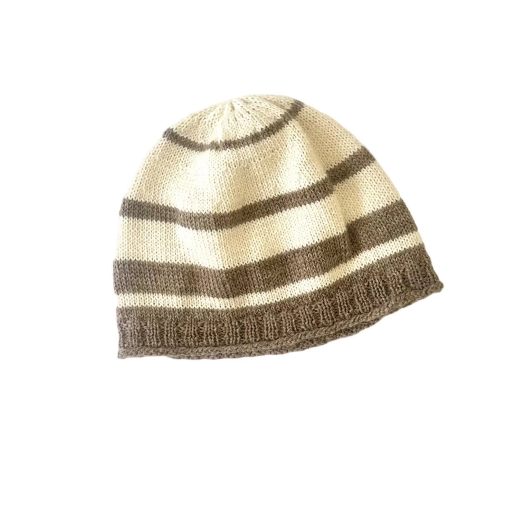 Baby Alpaca Stripe Knit Cap