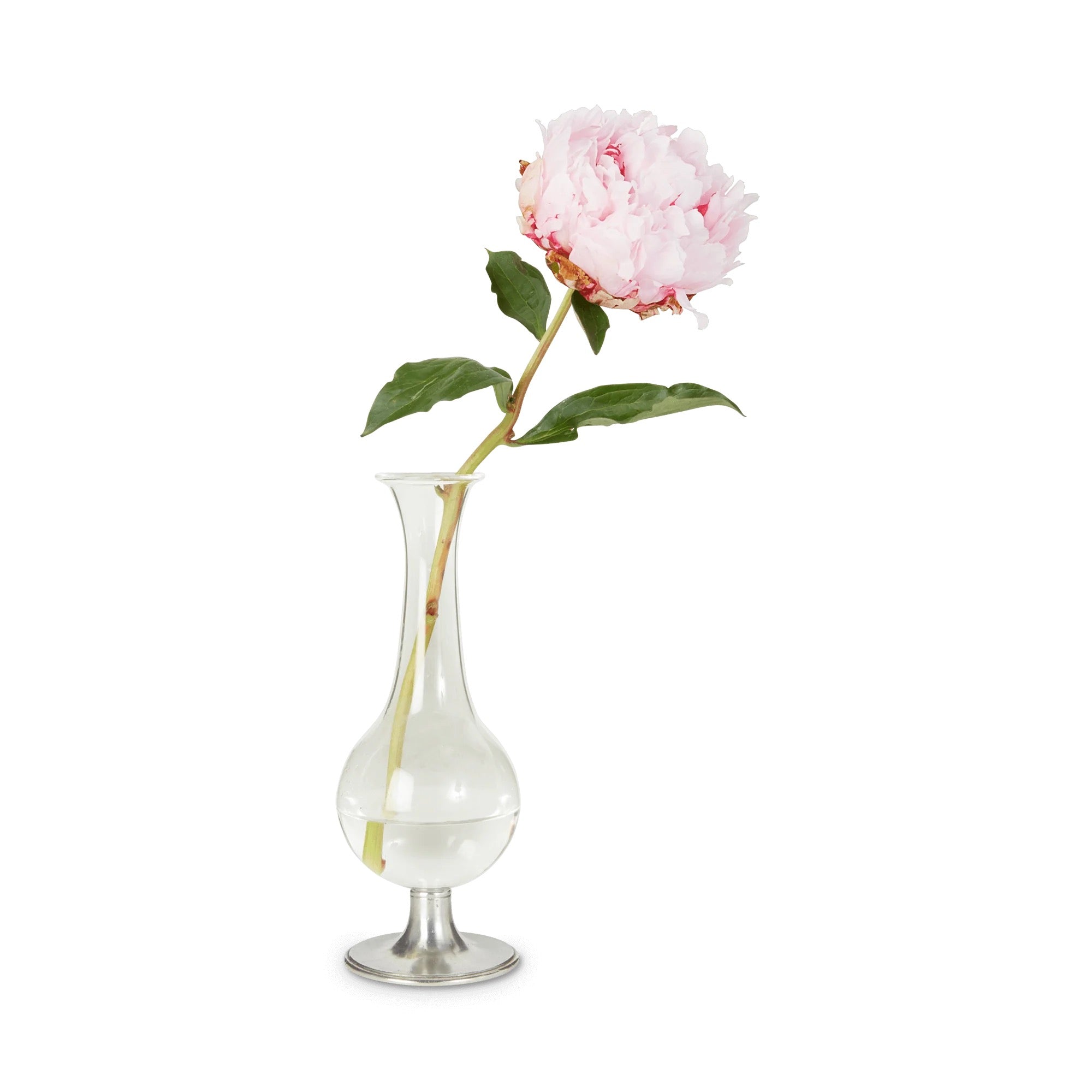 Pewter Footed Glass Vase