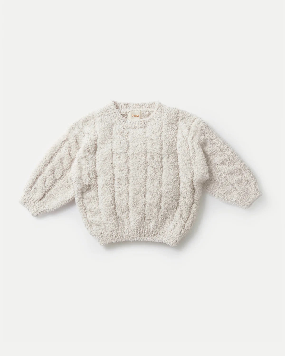 boxy cable sweater fuzzy