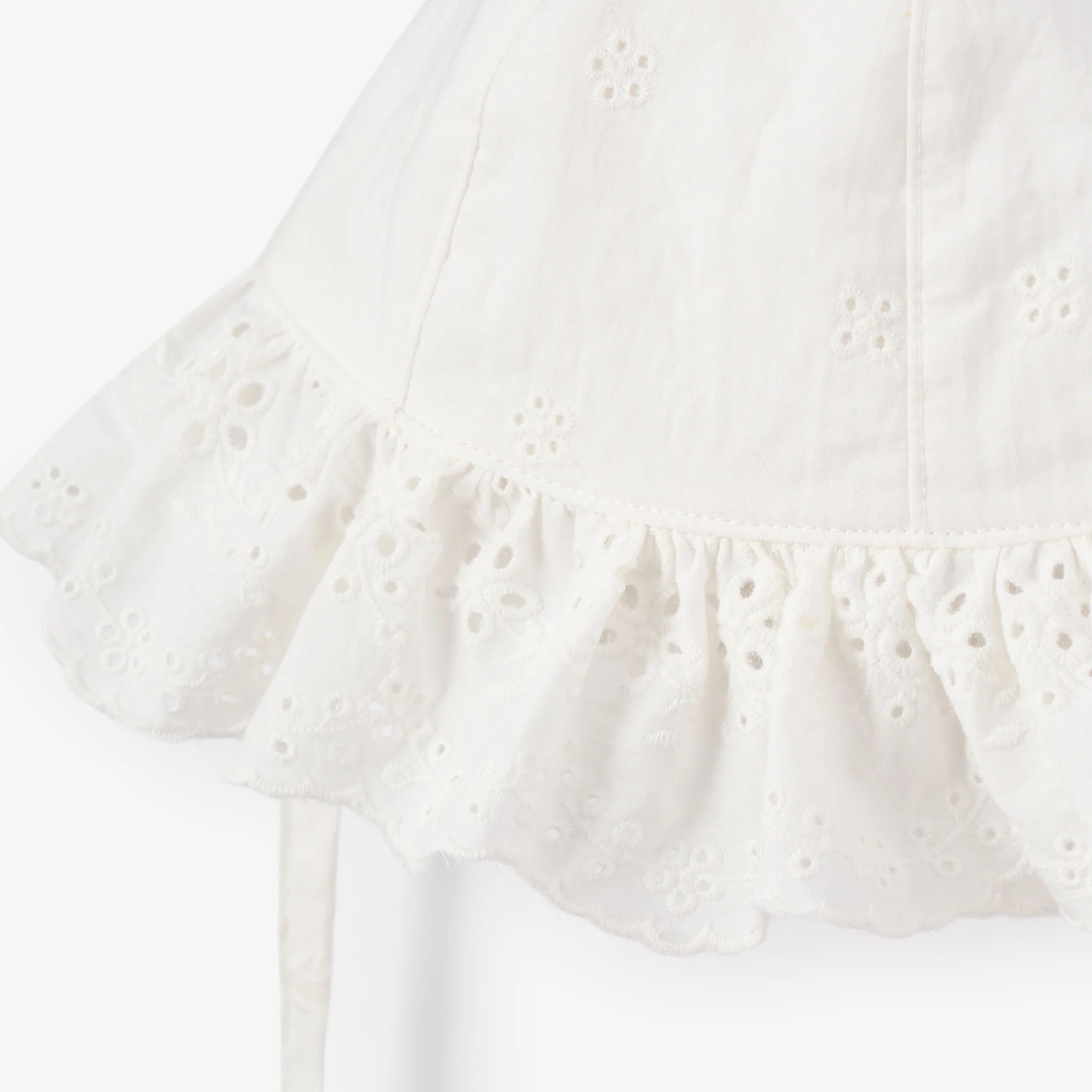 eyelet lace ruffle hat