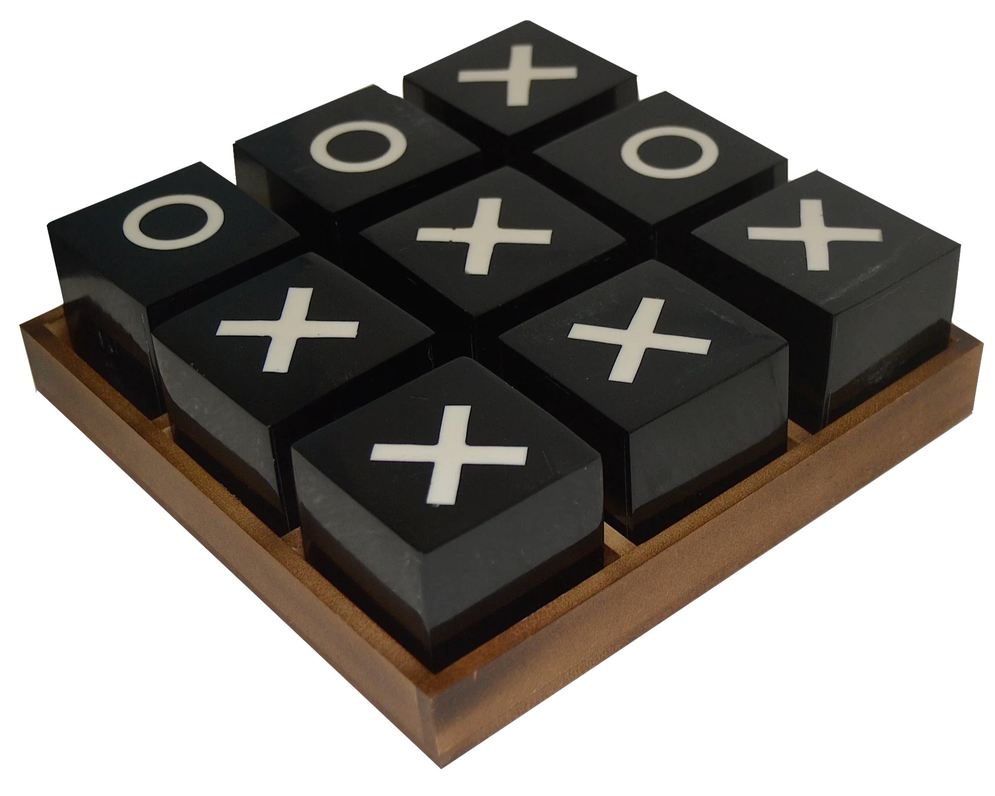 TIC TAC TOE BLACK WITH WOOD