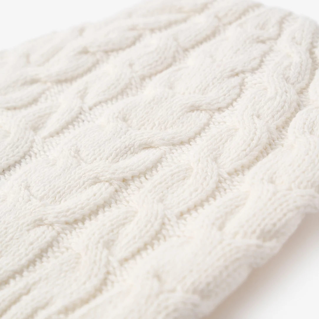 Whisper White Cable Knit Hat