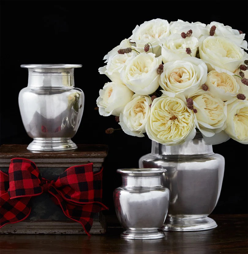 Rimmed Pewter Vase medium