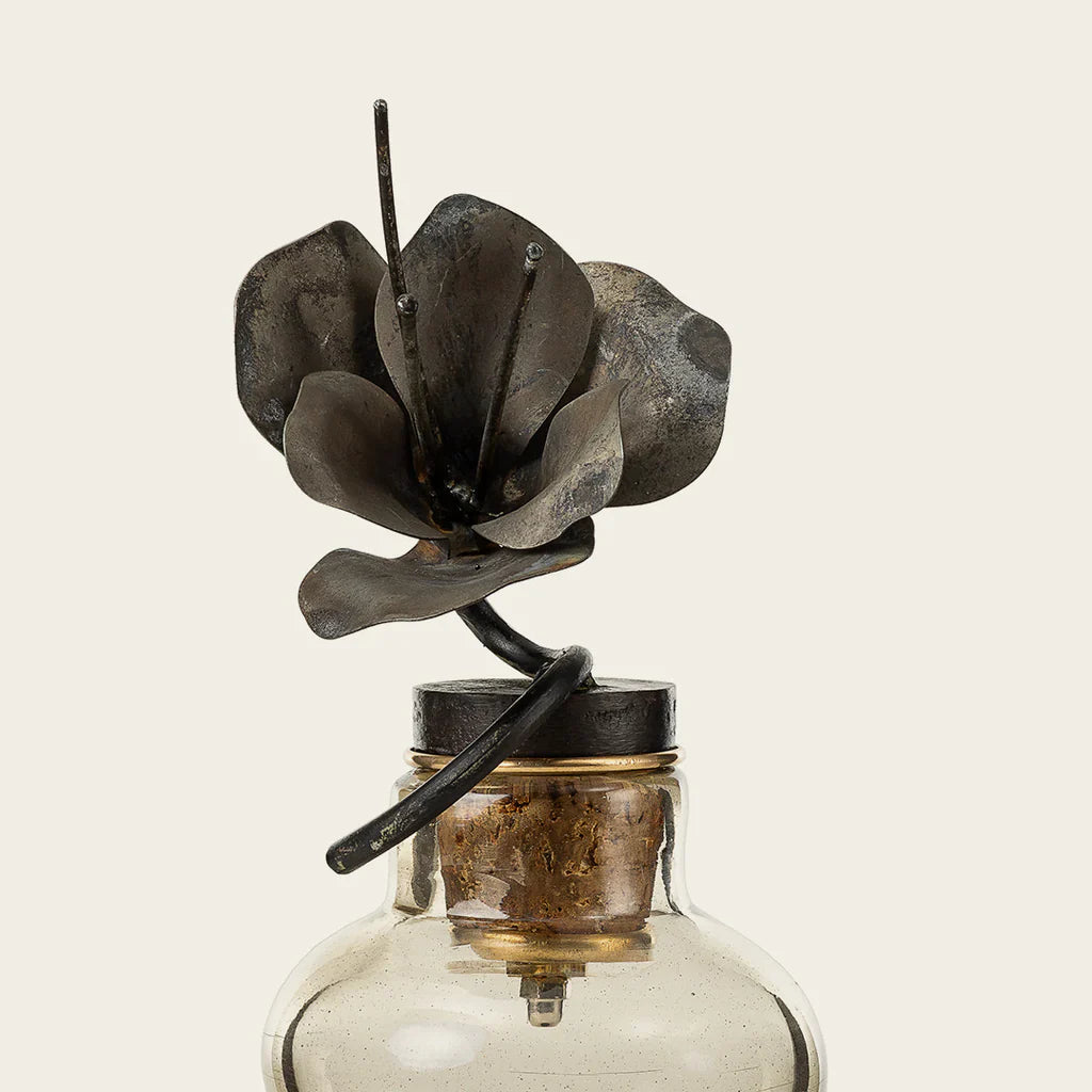 Guadalupe vessel with rose topper