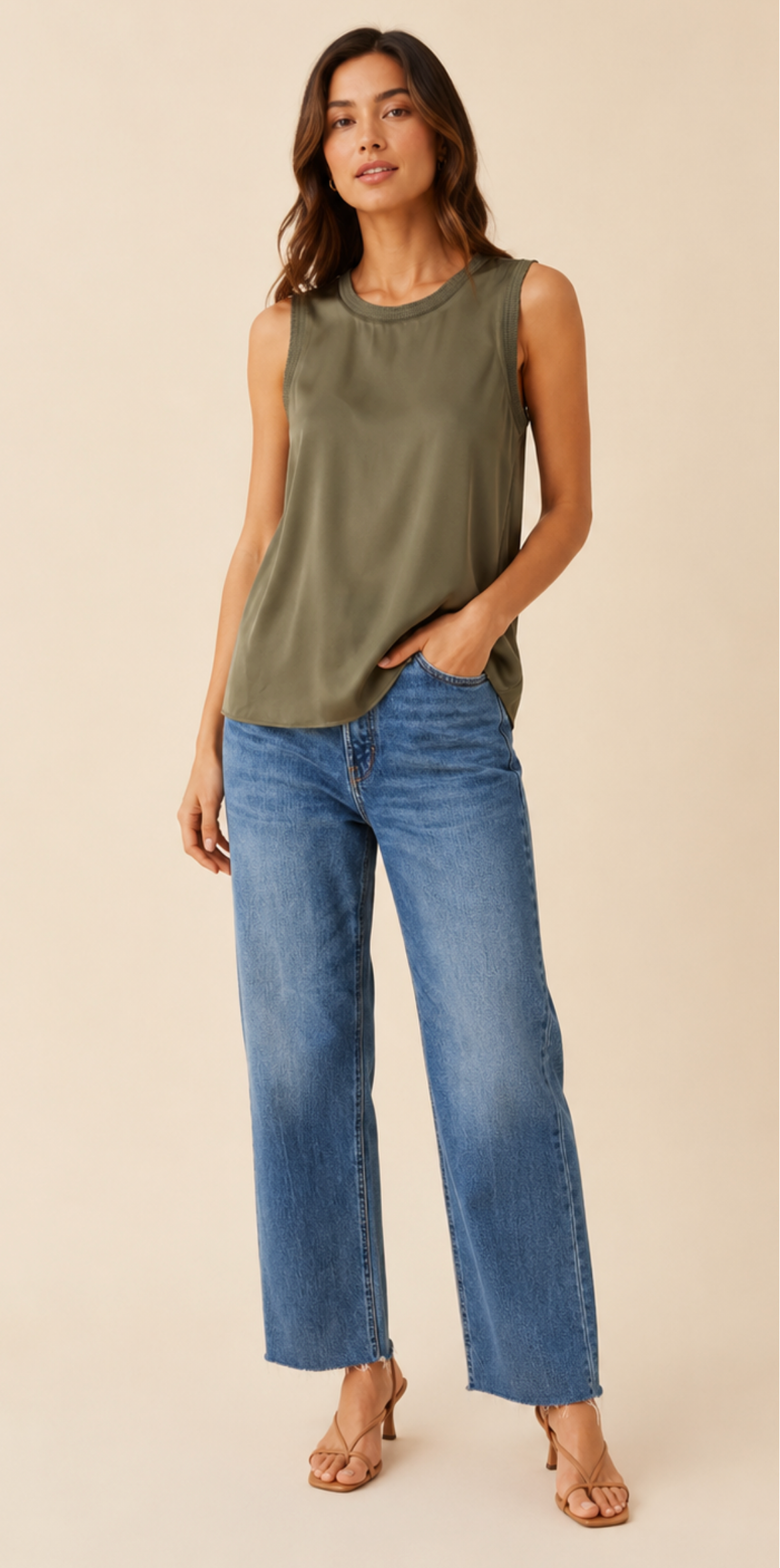 Ruched Silk Tank