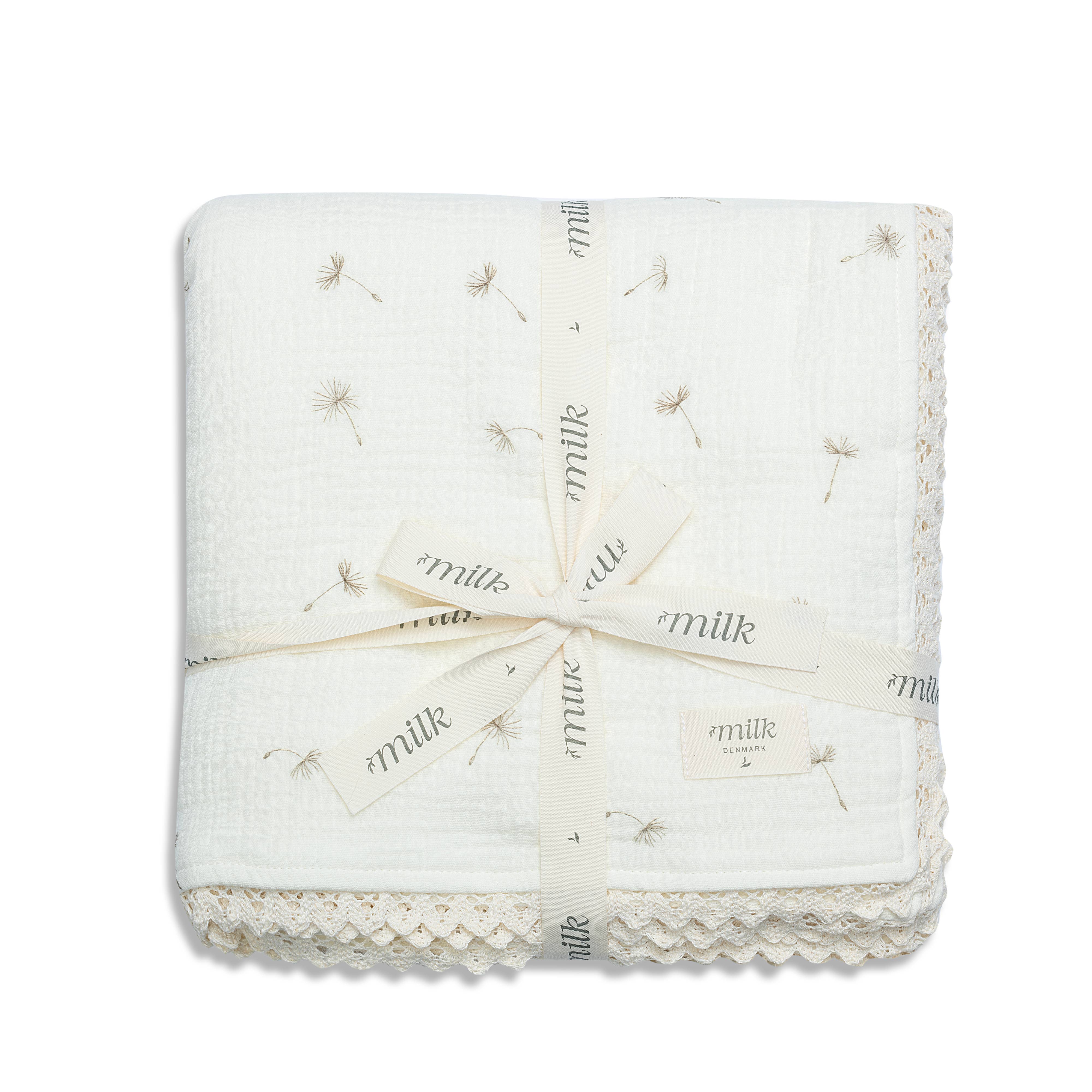 Lace Edge Blanket Wildflower Ivory