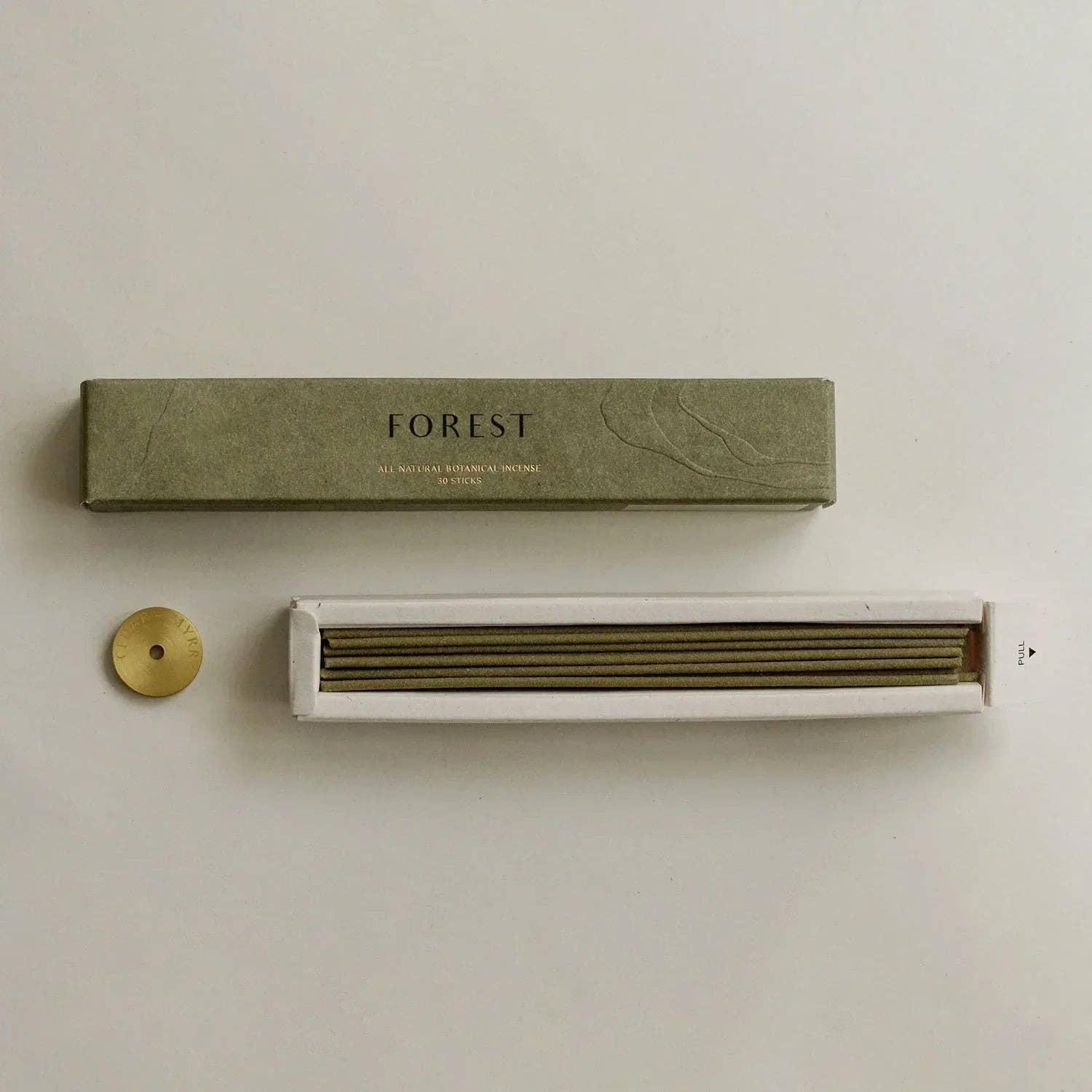Hinoki Japanese Incense Stick Set – 30 Sticks with Brass Holder