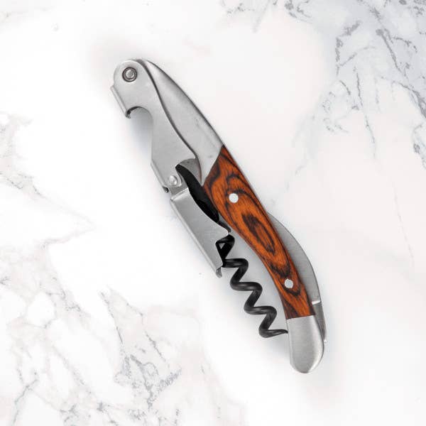 Rosewood Handle Double-Hinged Corkscrew