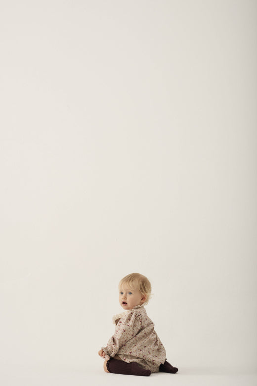 Melange floral flannel baby dress