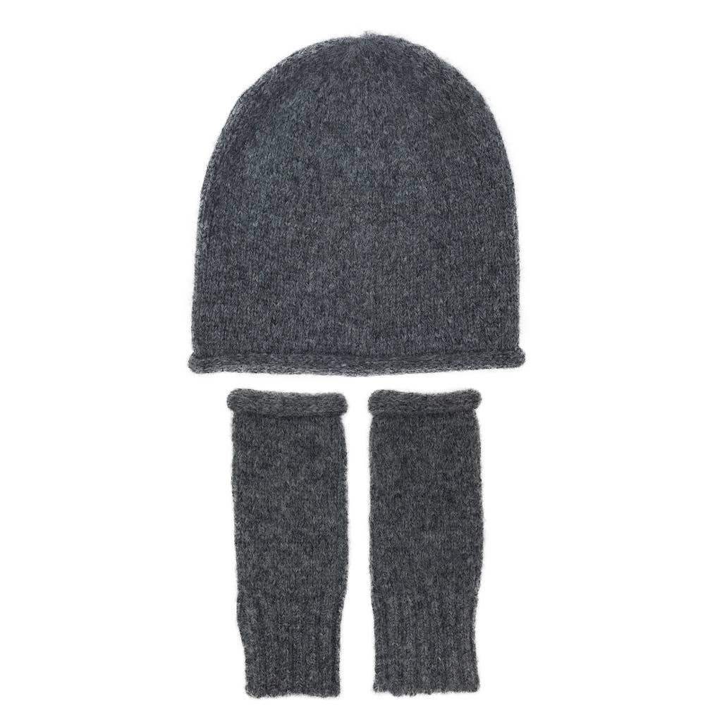 Charcoal Essential Knit Alpaca Beanie Hat