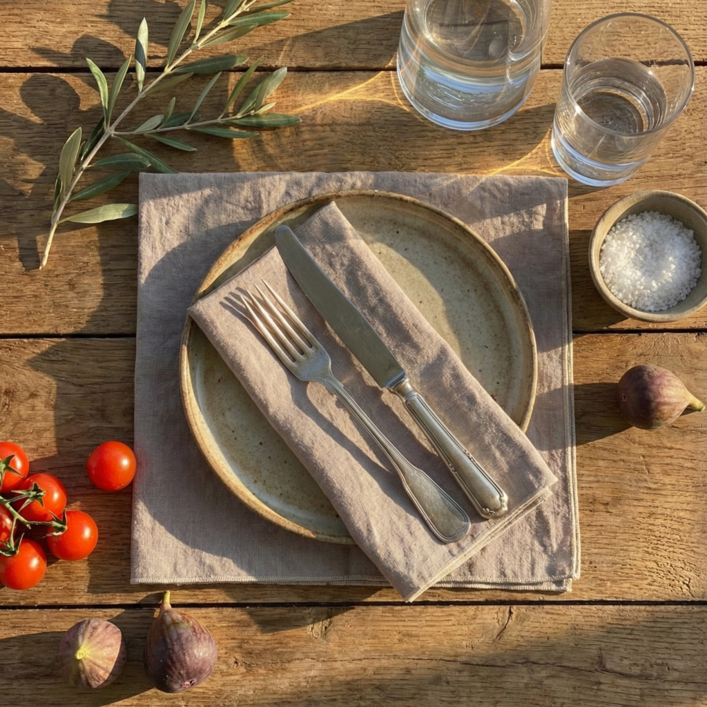 Thieffry Contrast Trim Napkin, Bisque