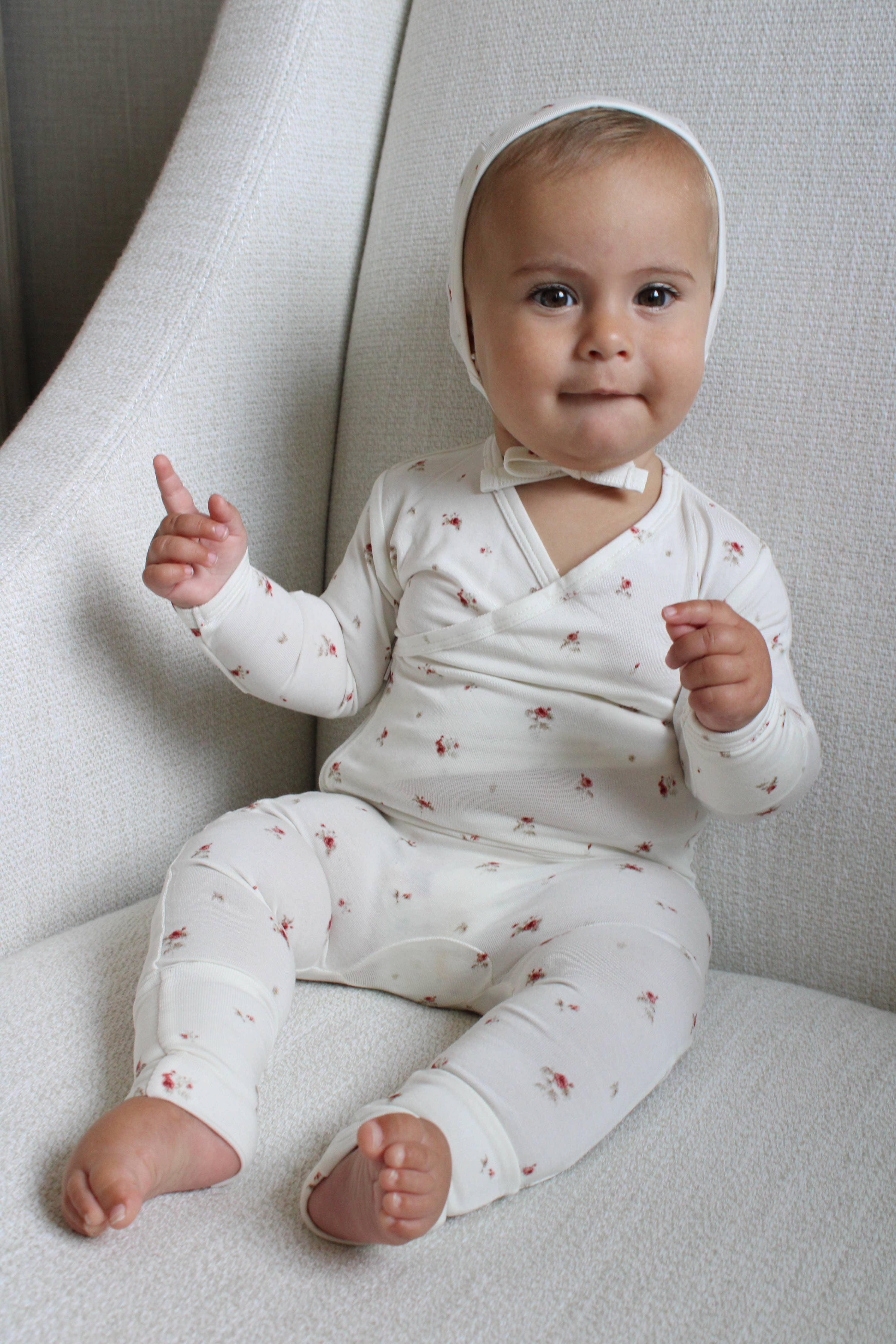Vintage Rose Bamboo Wrap Footie