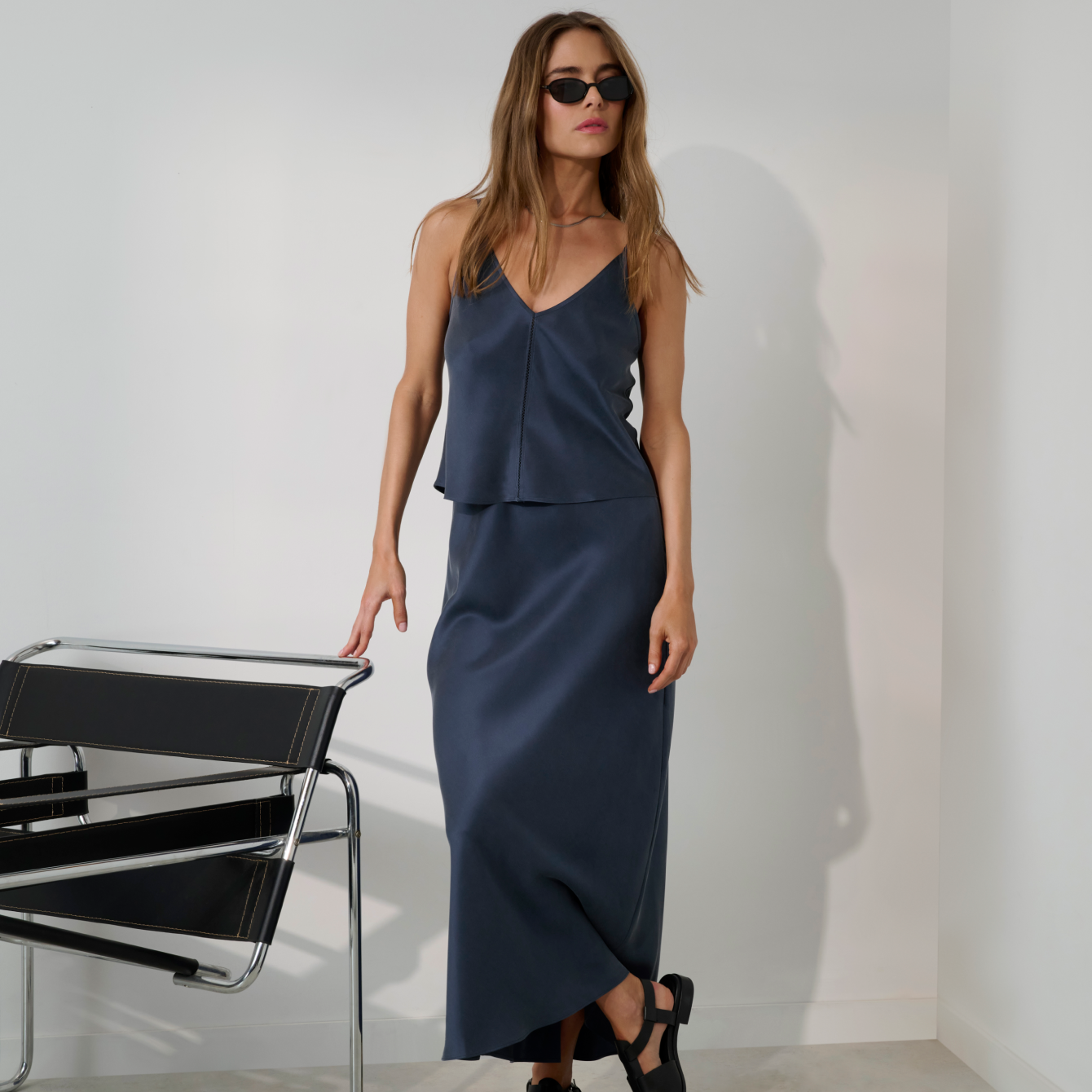 Washable Silk Maxi Bias Skirt