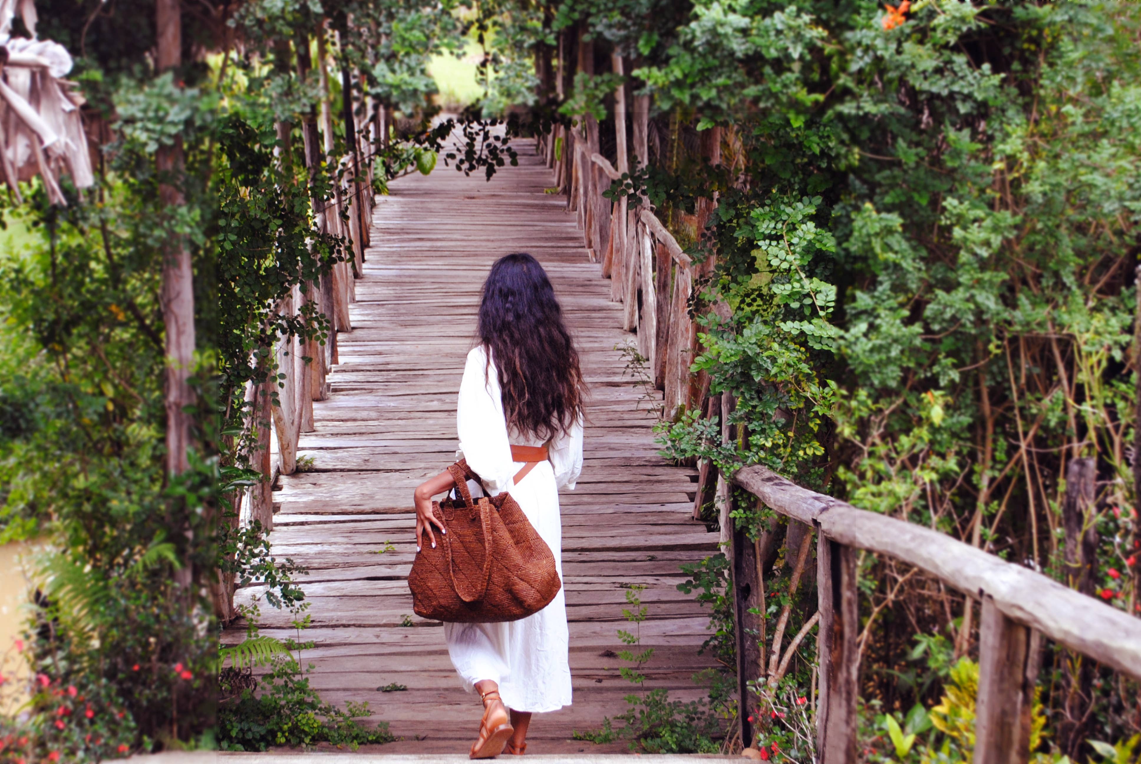 Bossy heritage large bag, in natural raffia