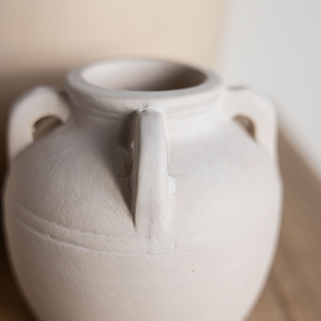 Cordoba White Matte Vase With Handles