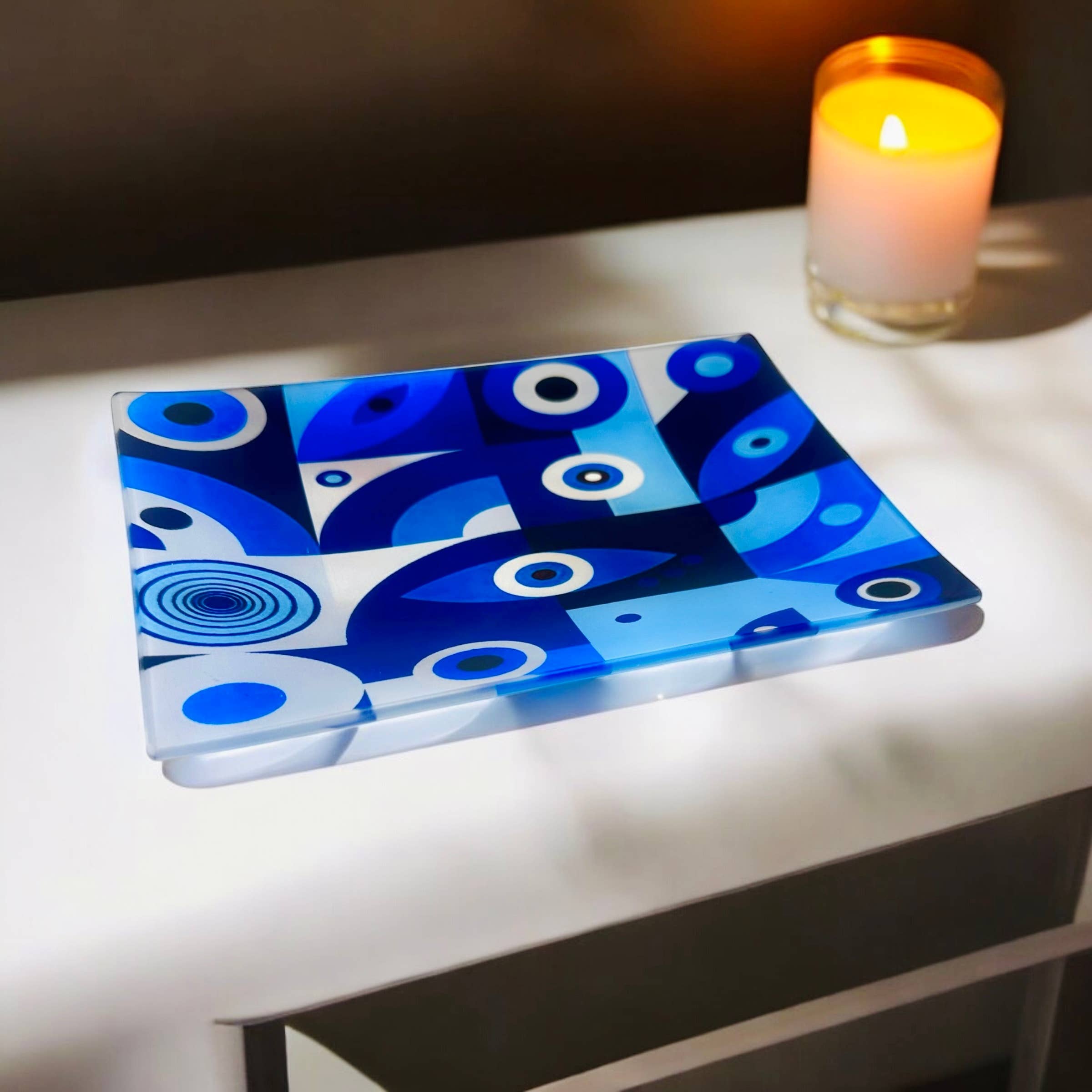 Evil Eye Blues Trinket Tray Catchall     