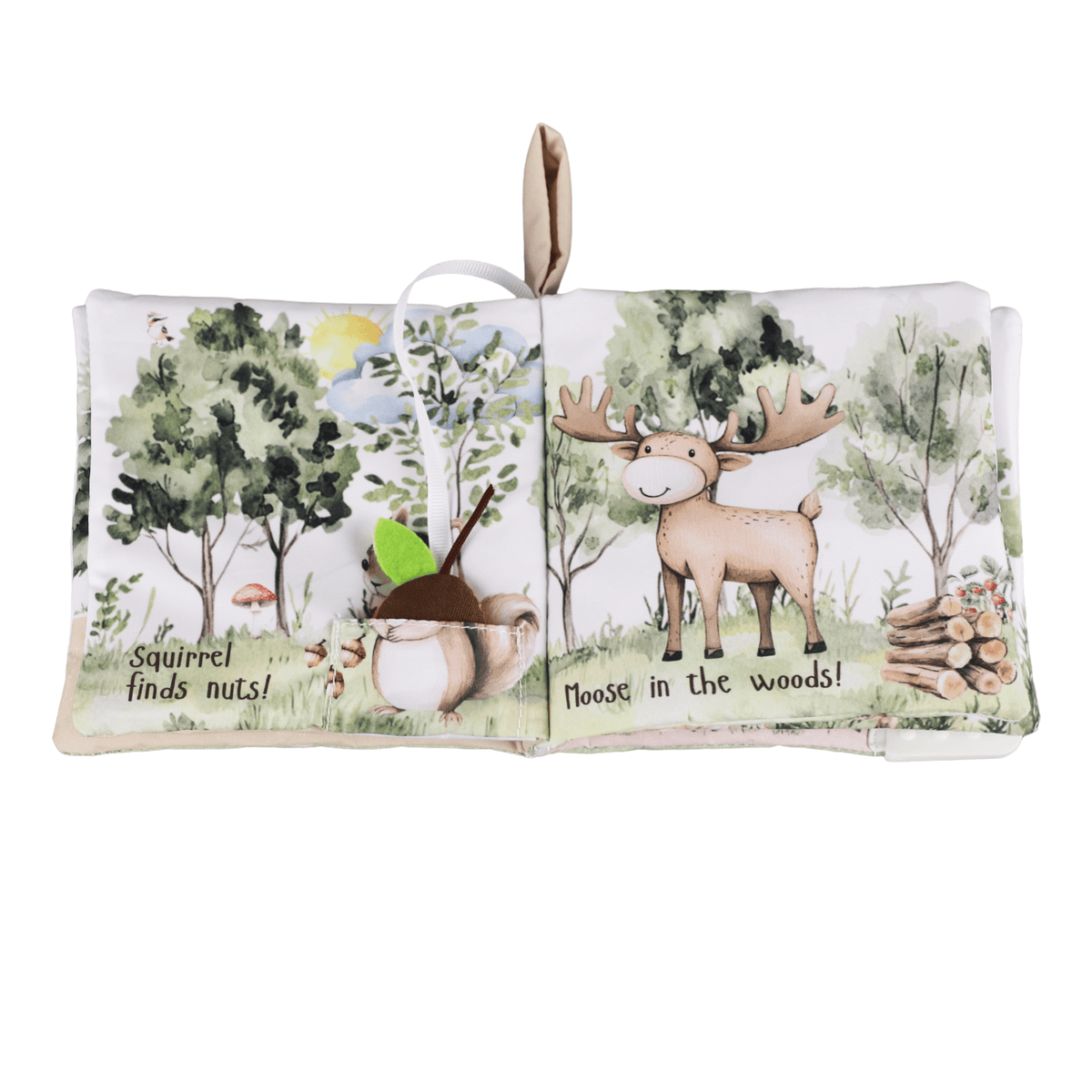Forest Friends 10-Page Crinkle Soft Cloth Baby Book Teether